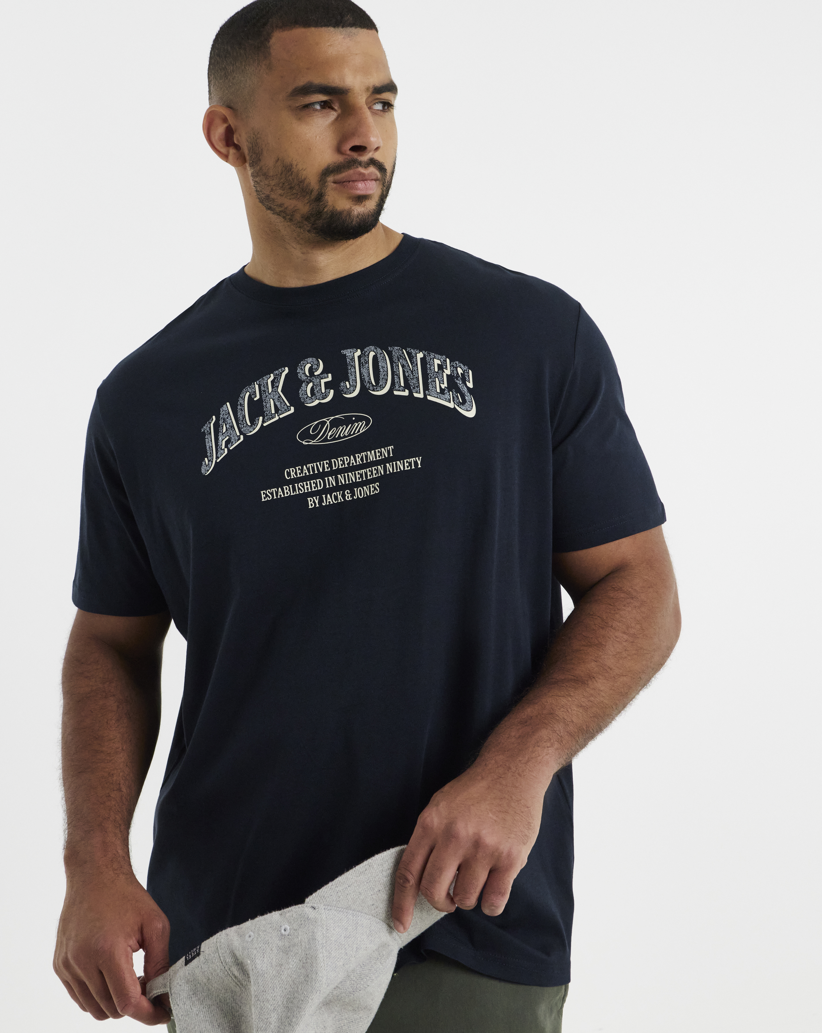 Jack & Jones Men's Denver Logo T-Shirt - Navy