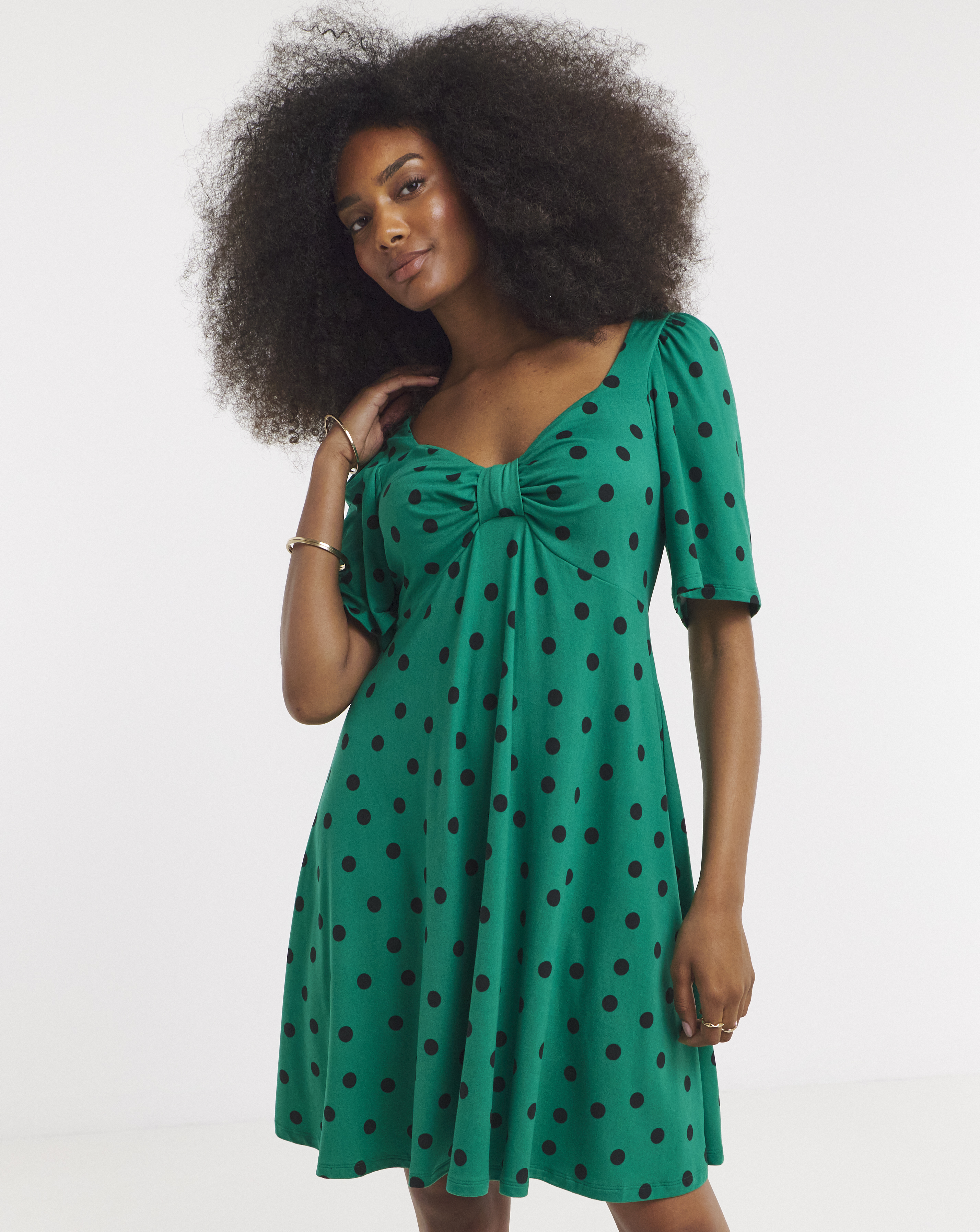 New In - Jersey Knot Front Skater Dress