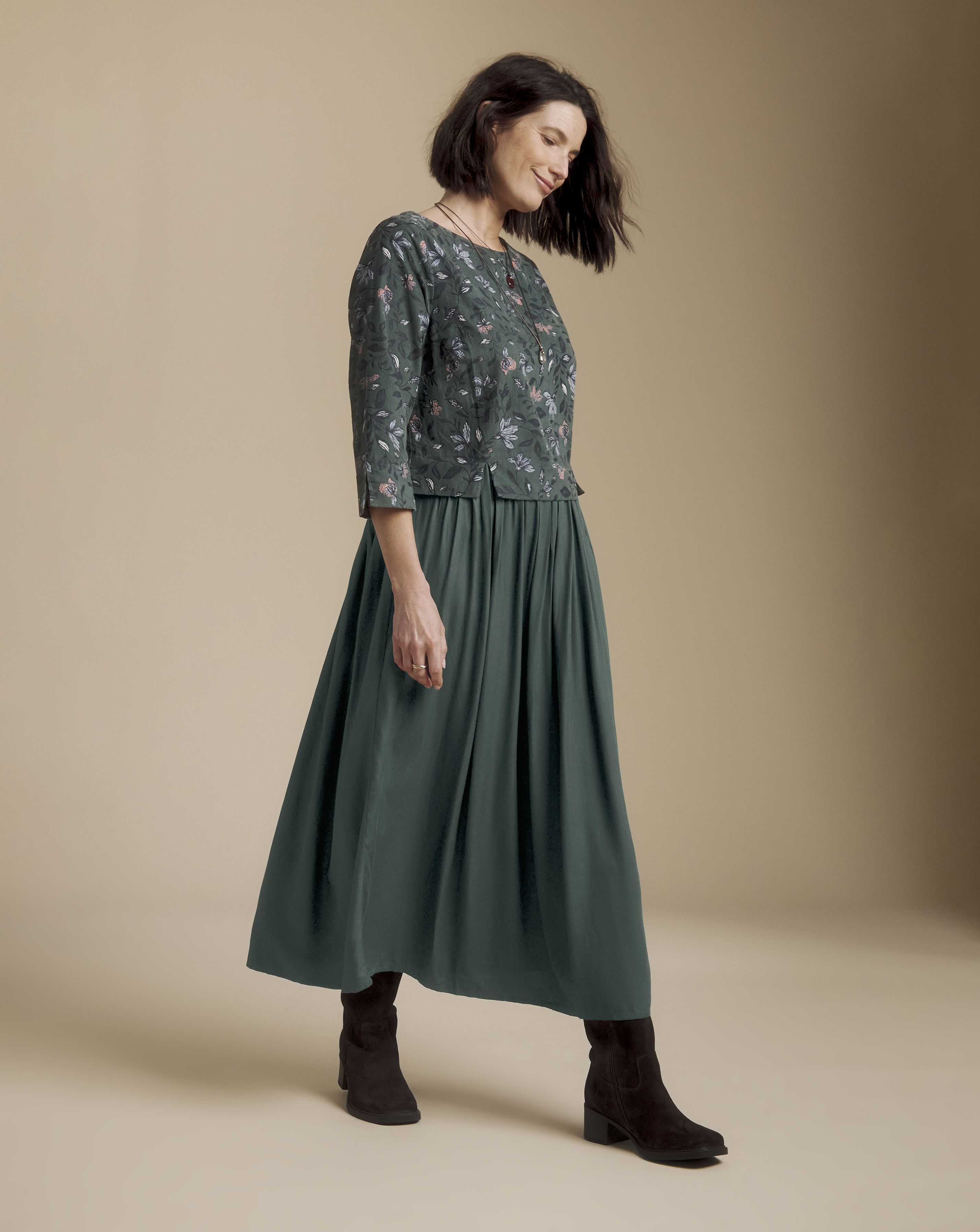 Julipa Printed Cord Midi Dress