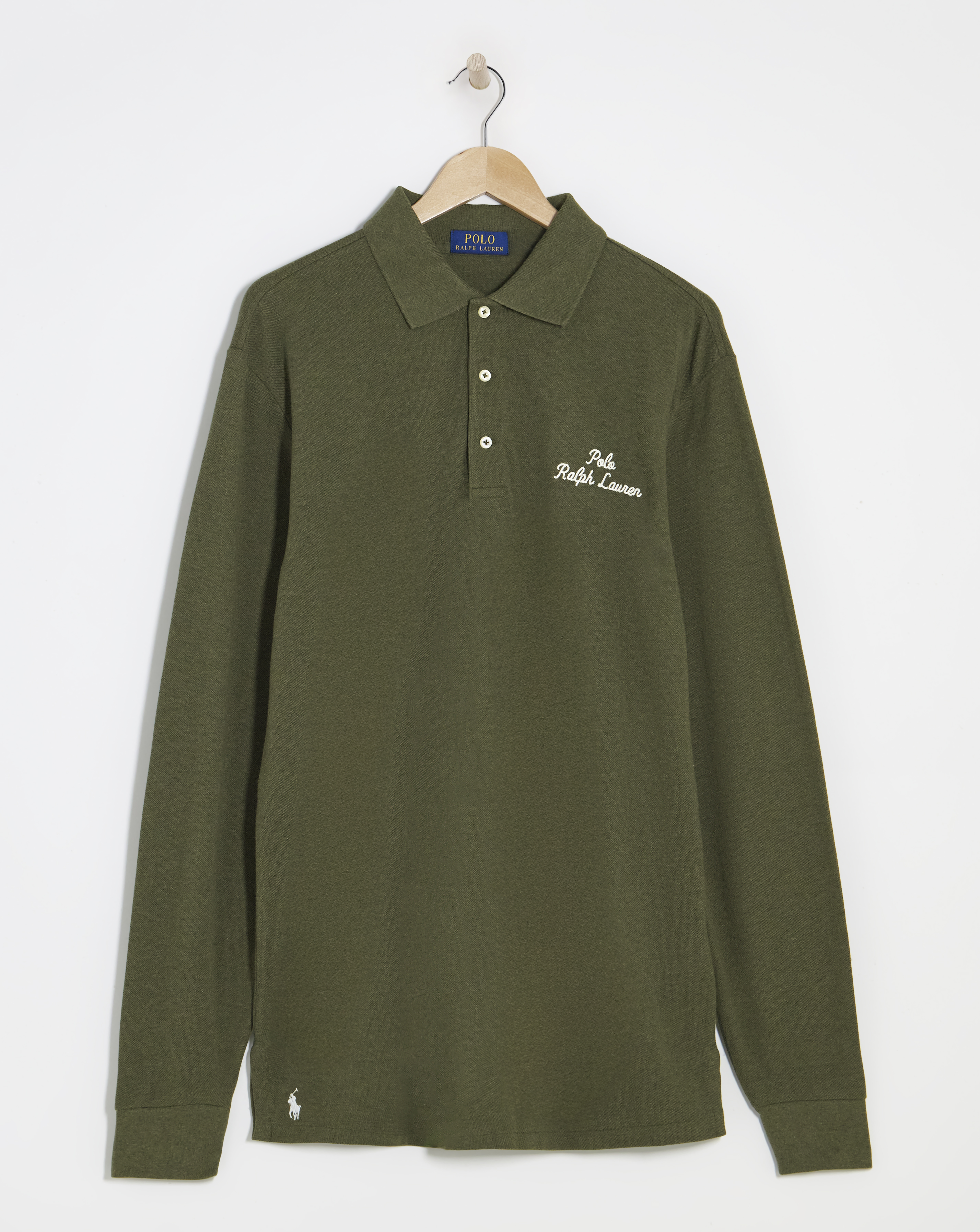 Polo Ralph Lauren Long Sleeve Script Logo Polo - Alpine