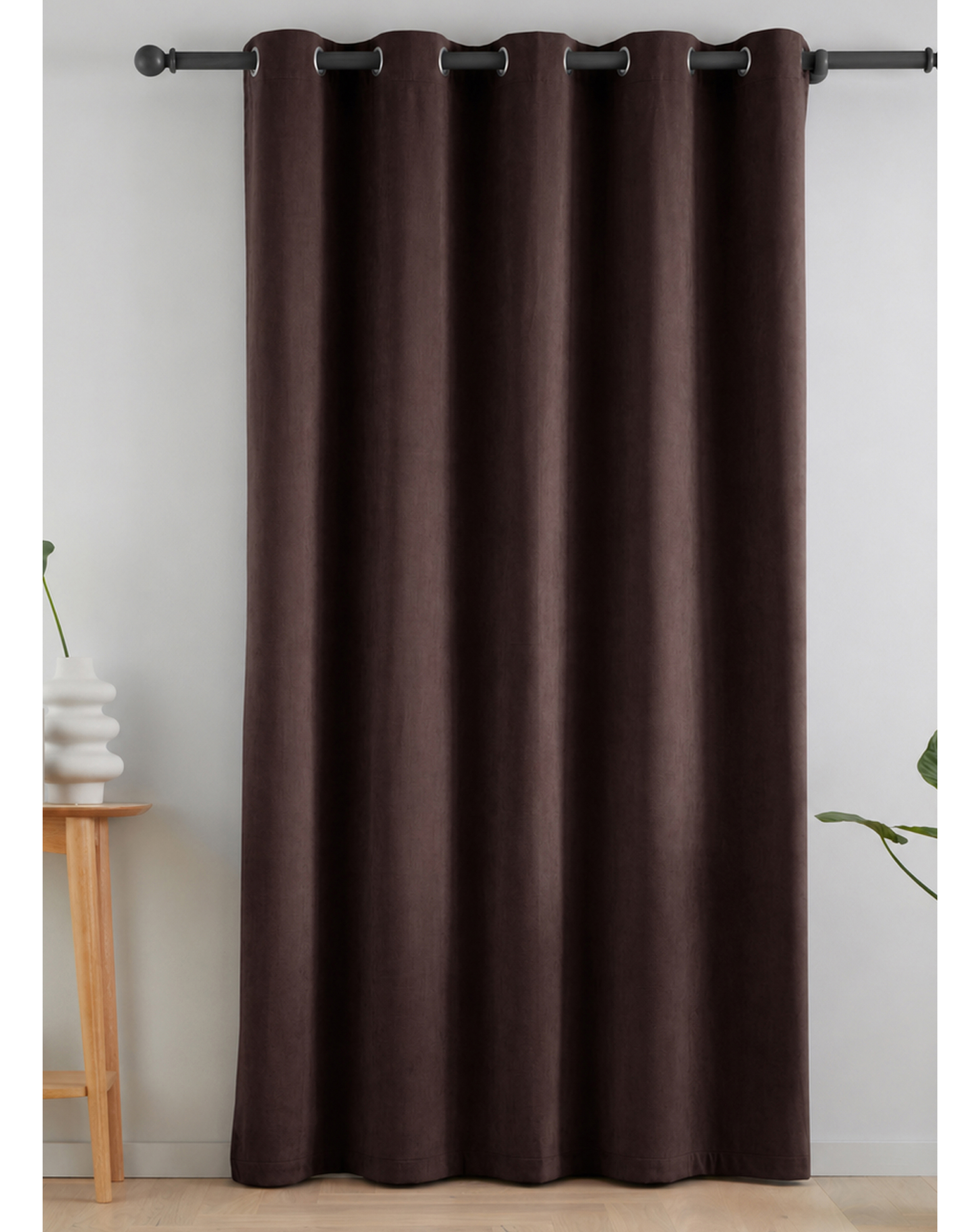 CL Thermal Blackout Matt Velour Curtains Chocolate - Catherine Lansfield
