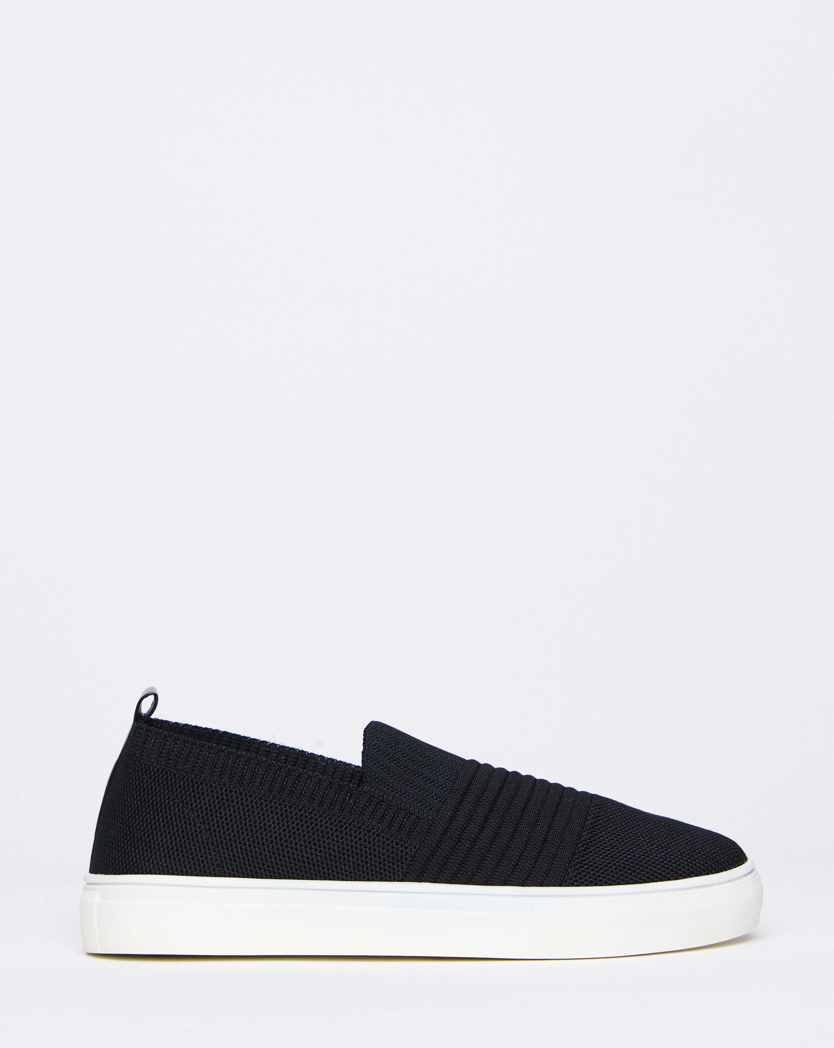 Stretch Textile Slip On Trainer Wide Fit