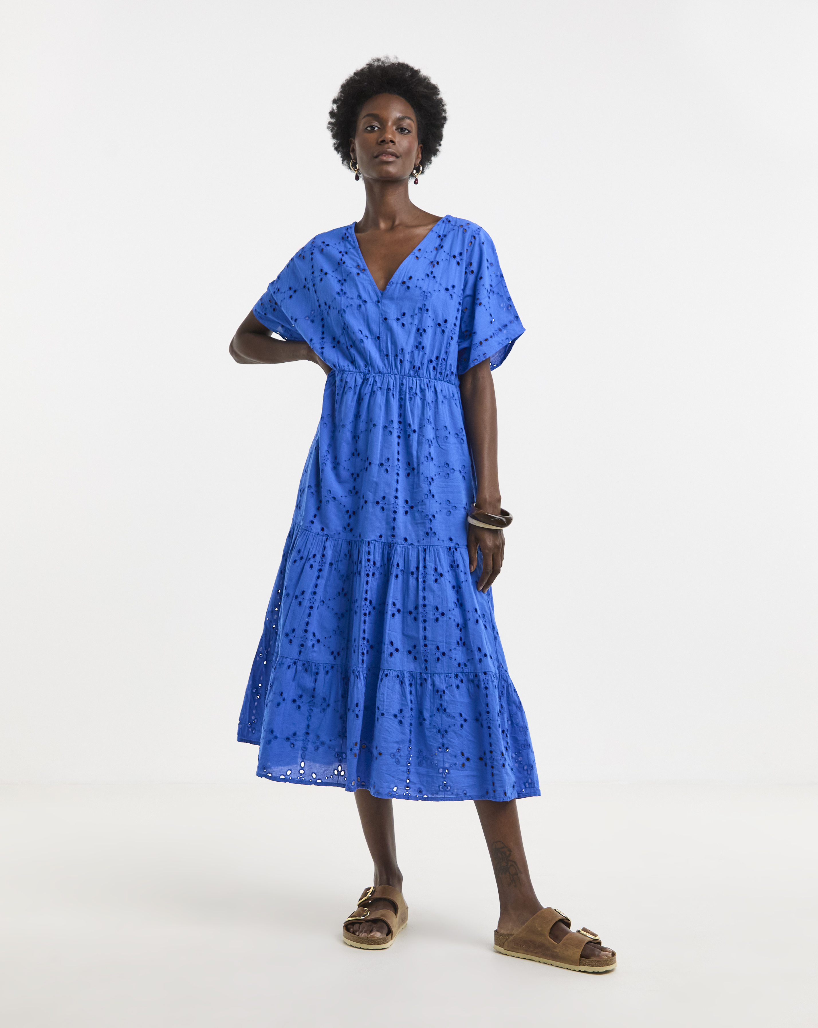 Pure Cotton Borderie Smock Dress