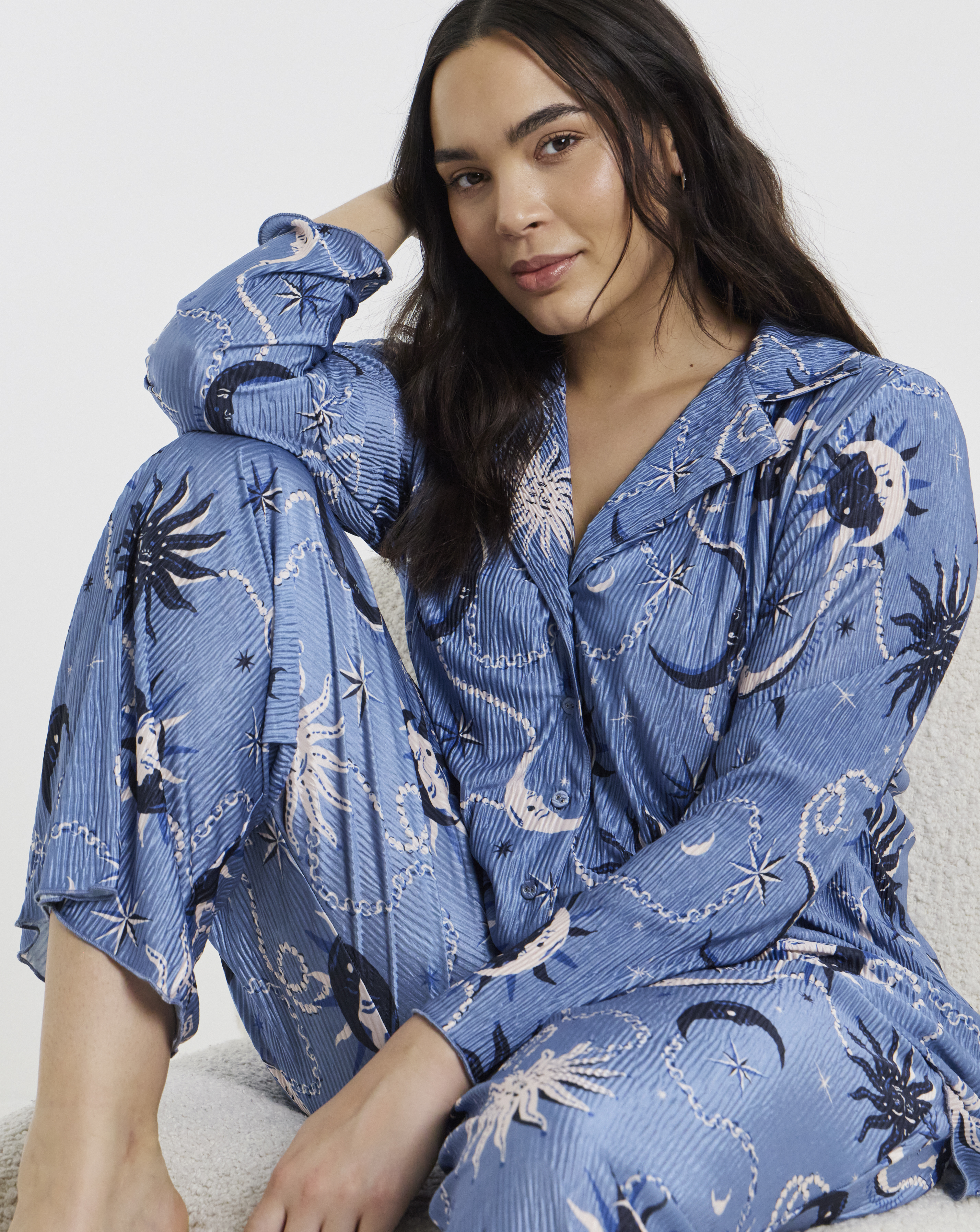 New In - Celestial Button Plisse Pyjama Set