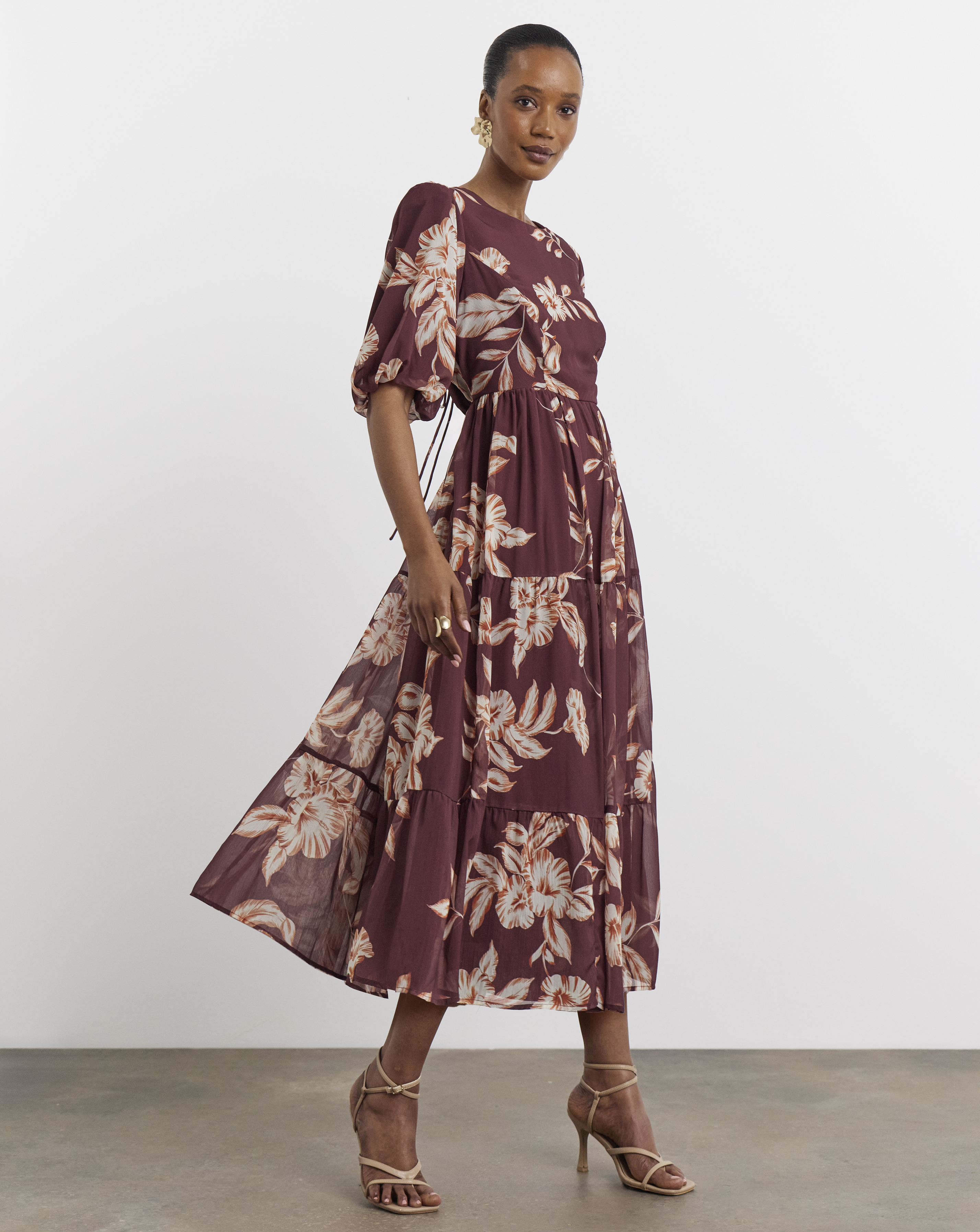 Joanna Hope Lace Back Midi Dress