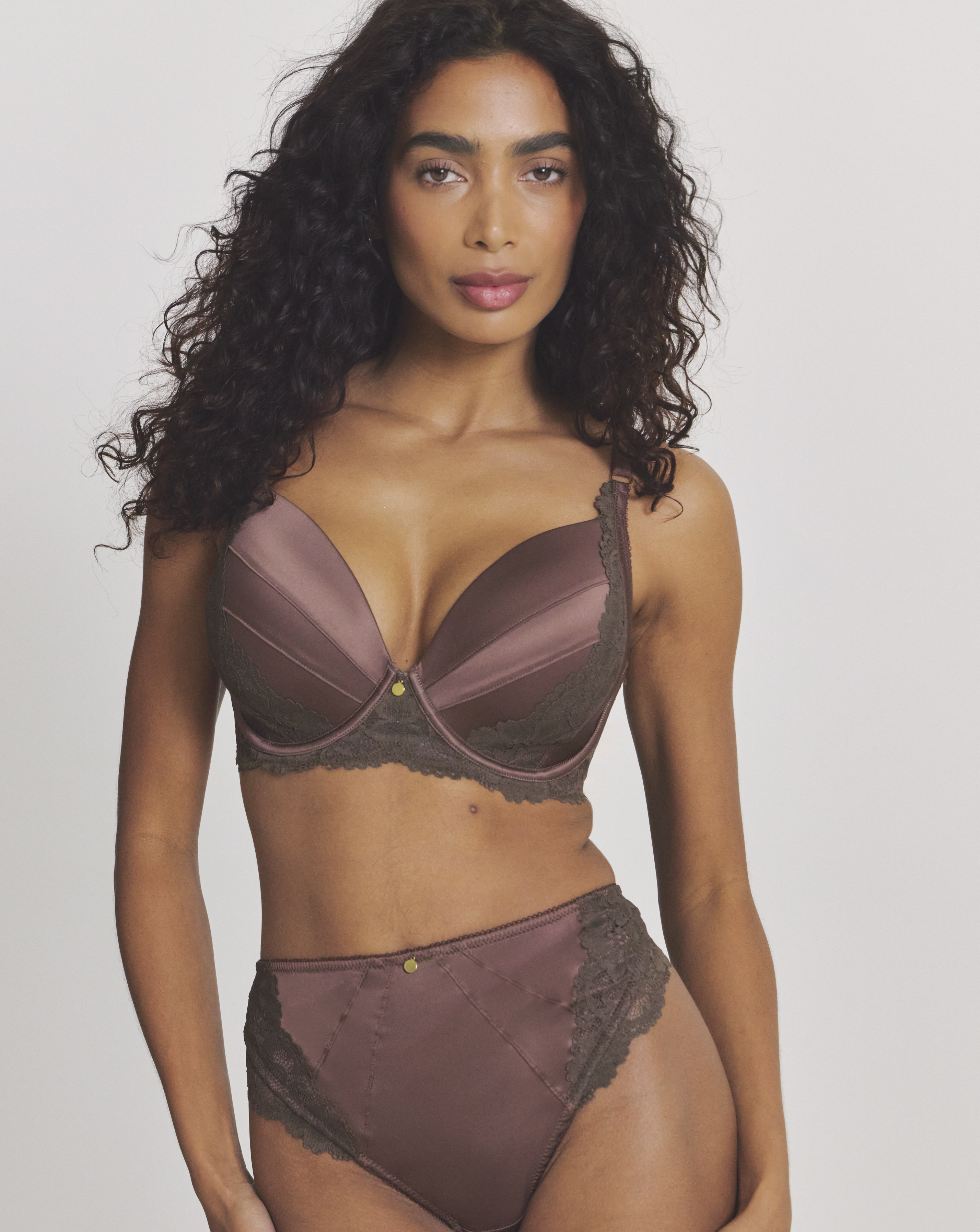 Pretty Secrets Satin & Lace Thong