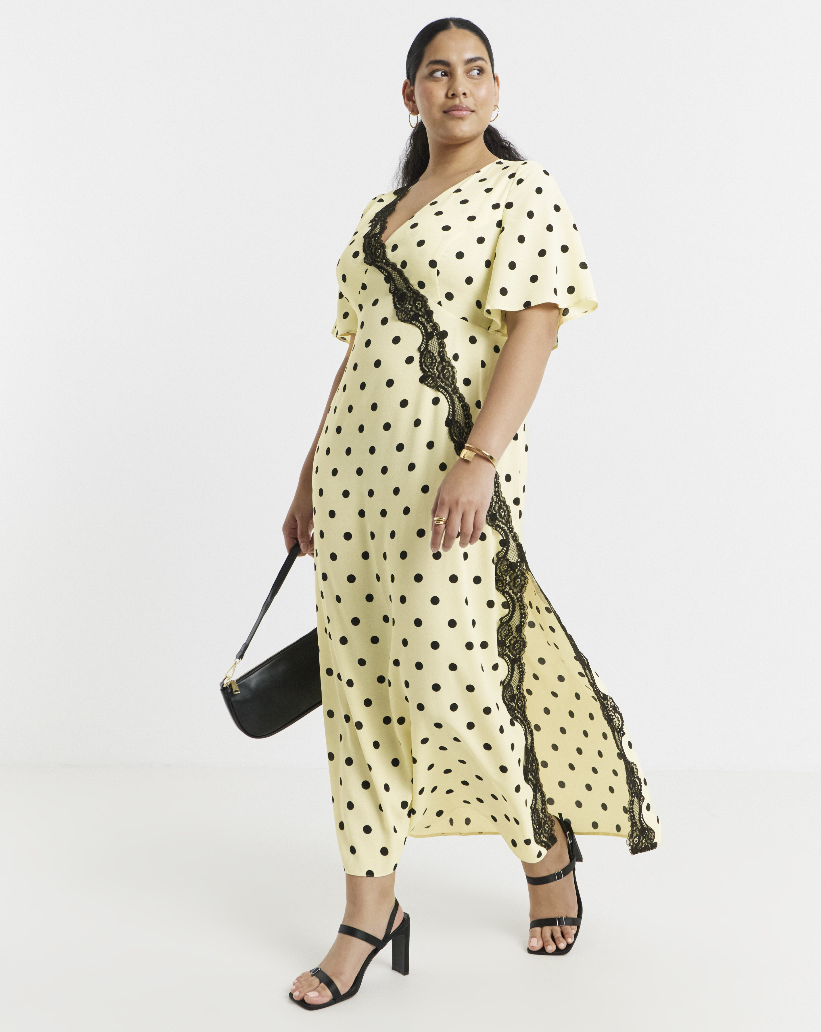 New In - Simply Be Asymmetric Lace Detail Dress
