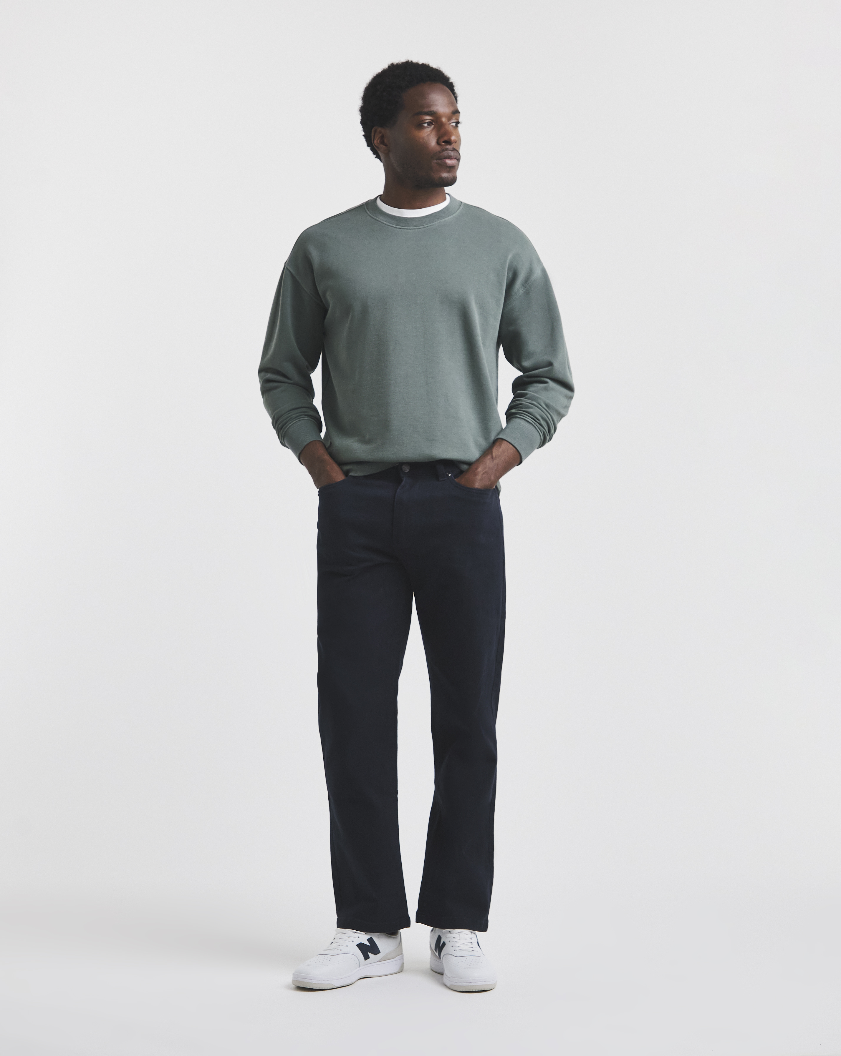 Union Navy Straight Gabardine Jeans