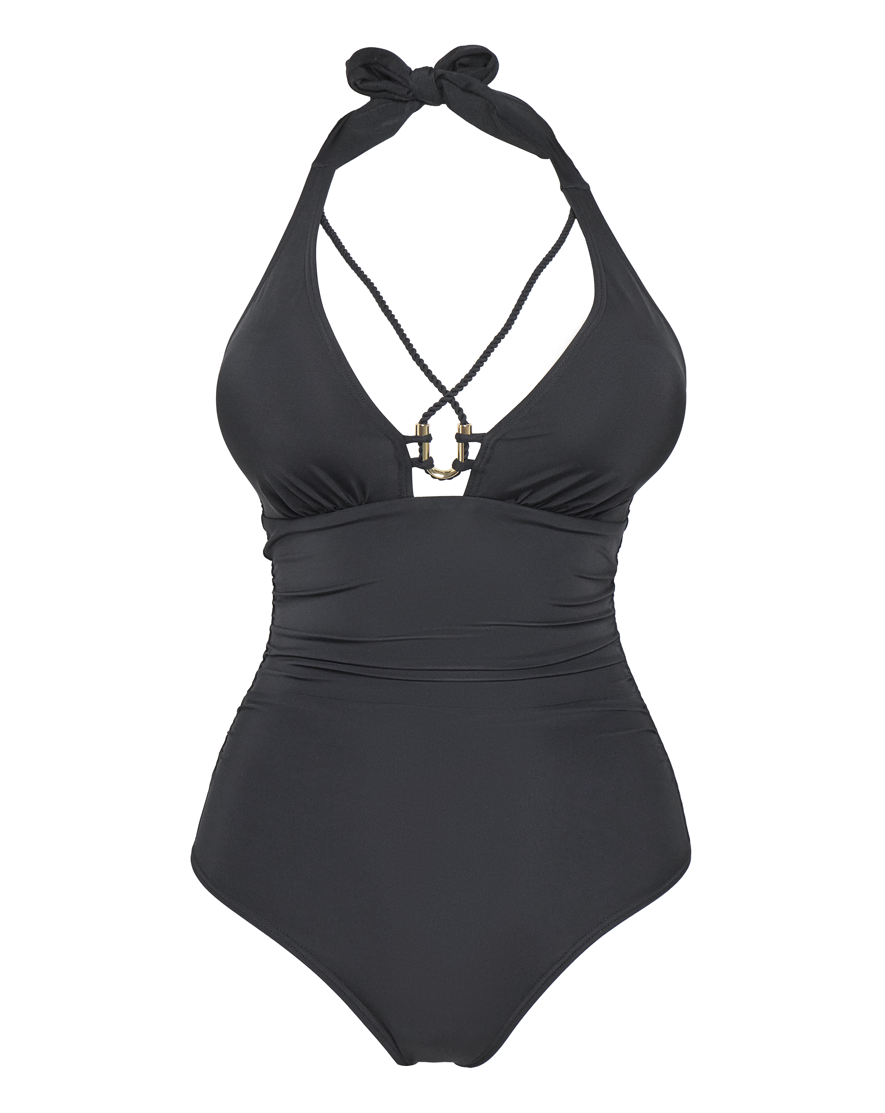 Halterneck Trim Detail Swimsuit