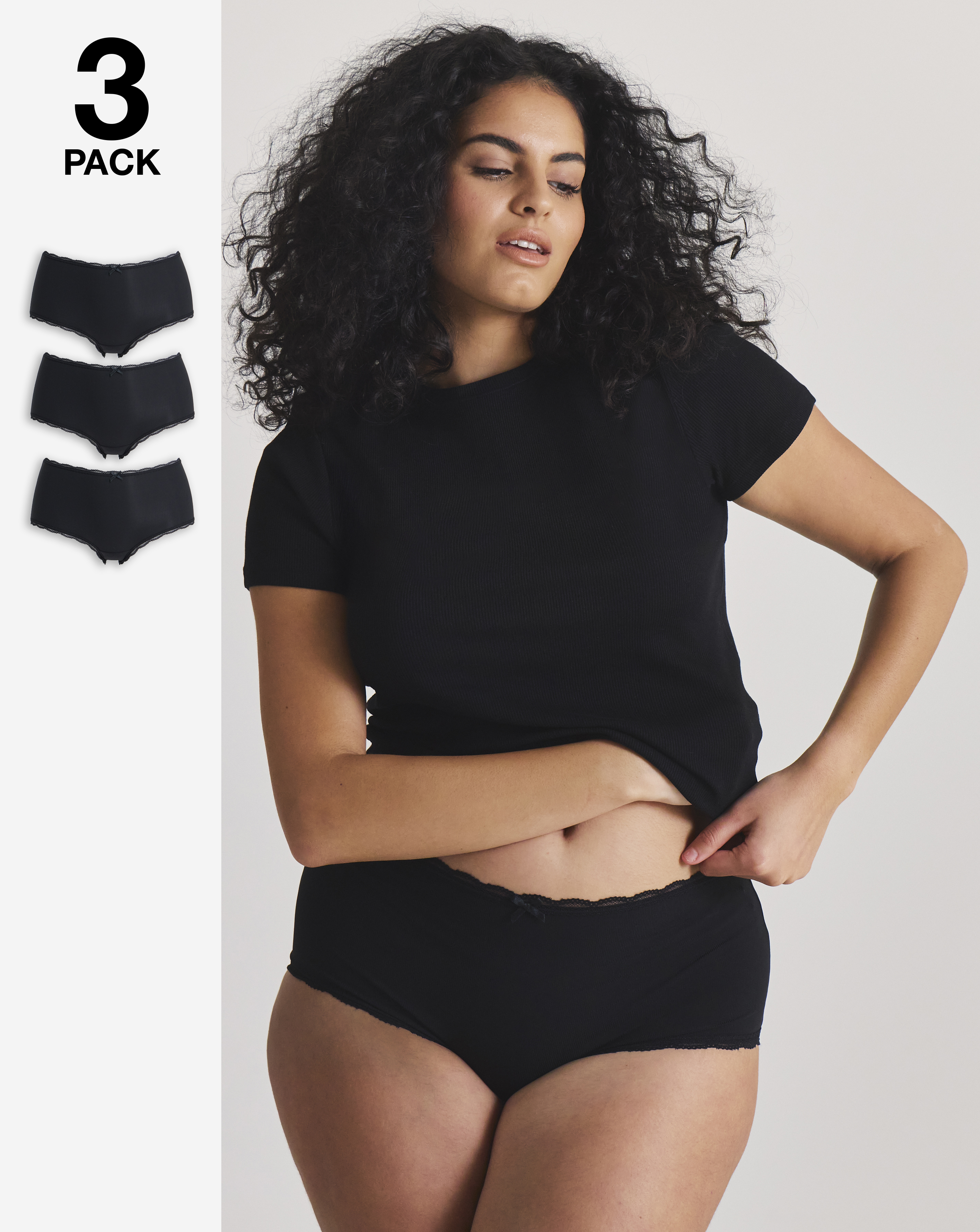 New In - Pretty Secrets 3 Pack Lace Shorts