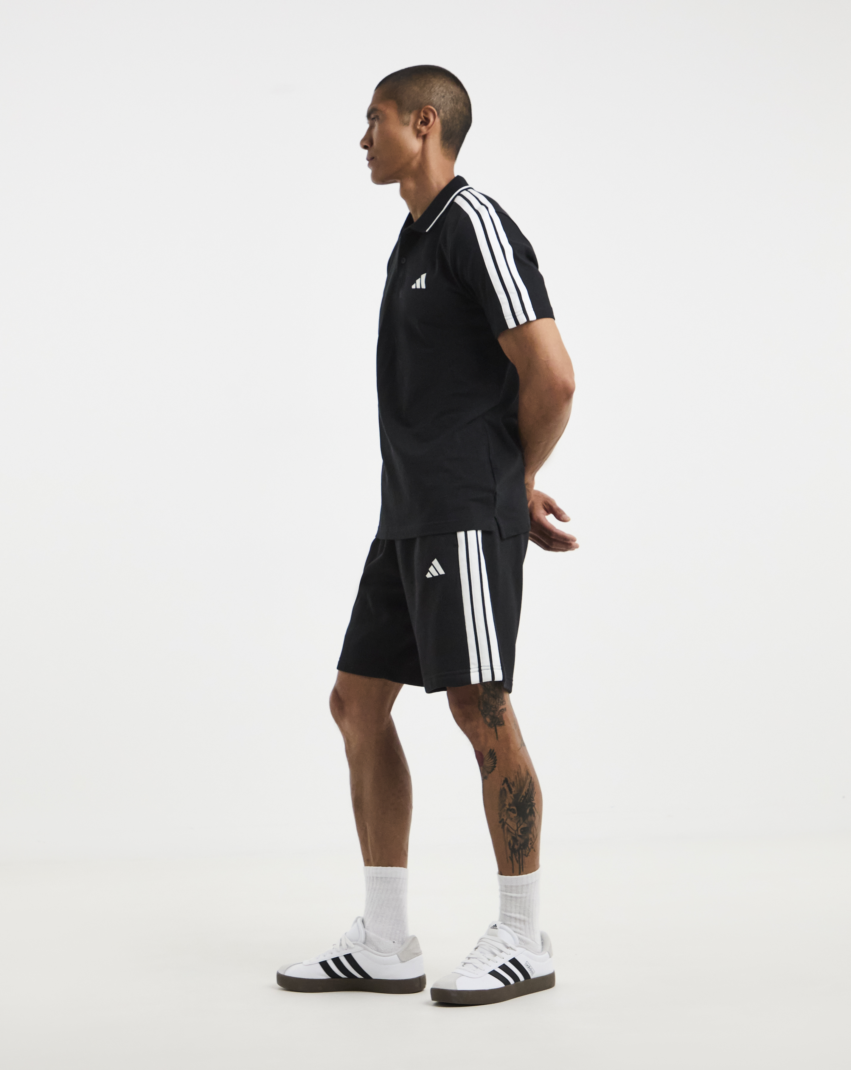 adidas 3 Stripes Fleece Shorts 9 inch