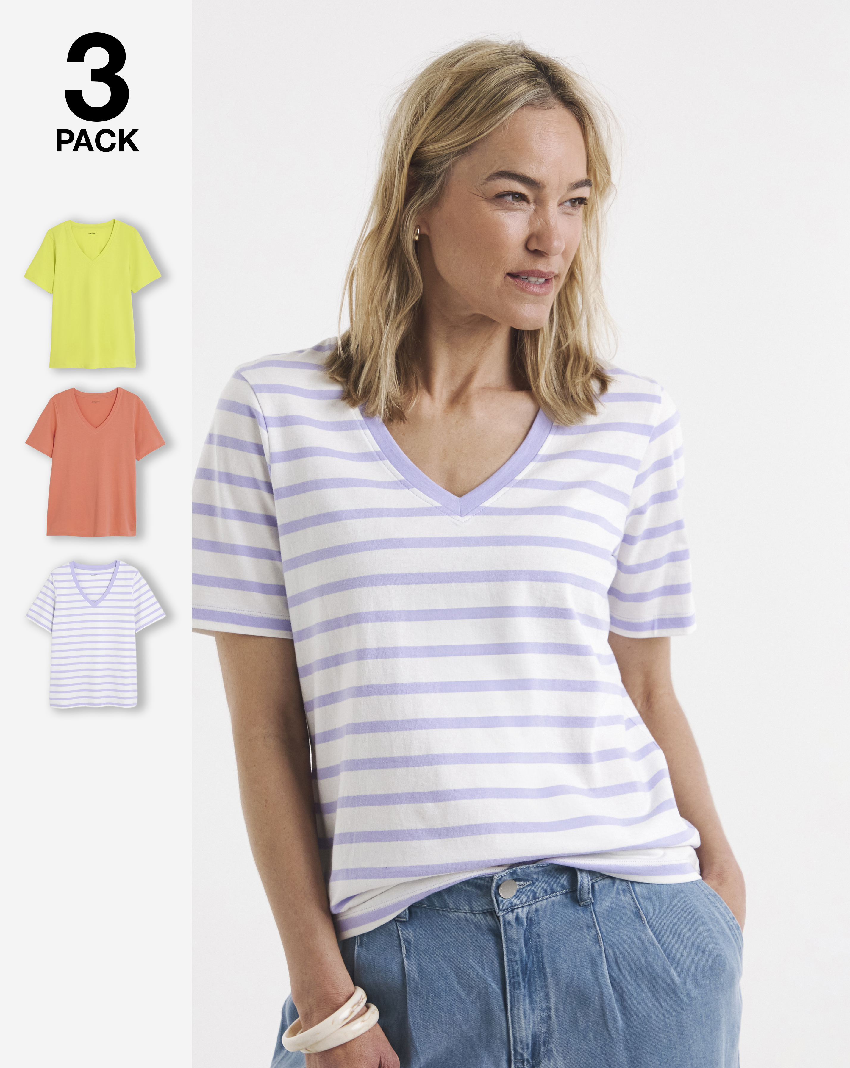 3 Pack The V Neck SS