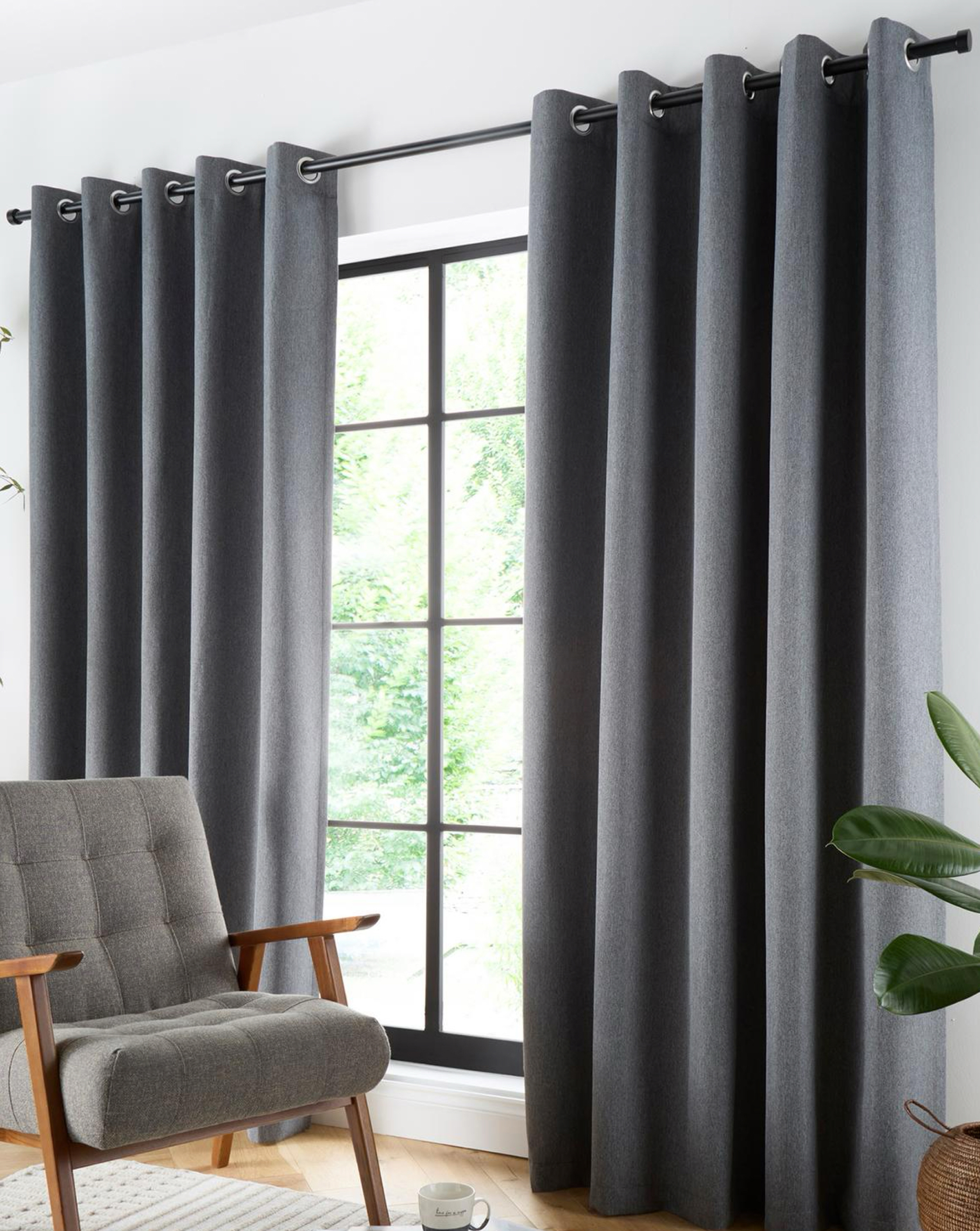 Curtina Plain Twill Eyelet Curtains