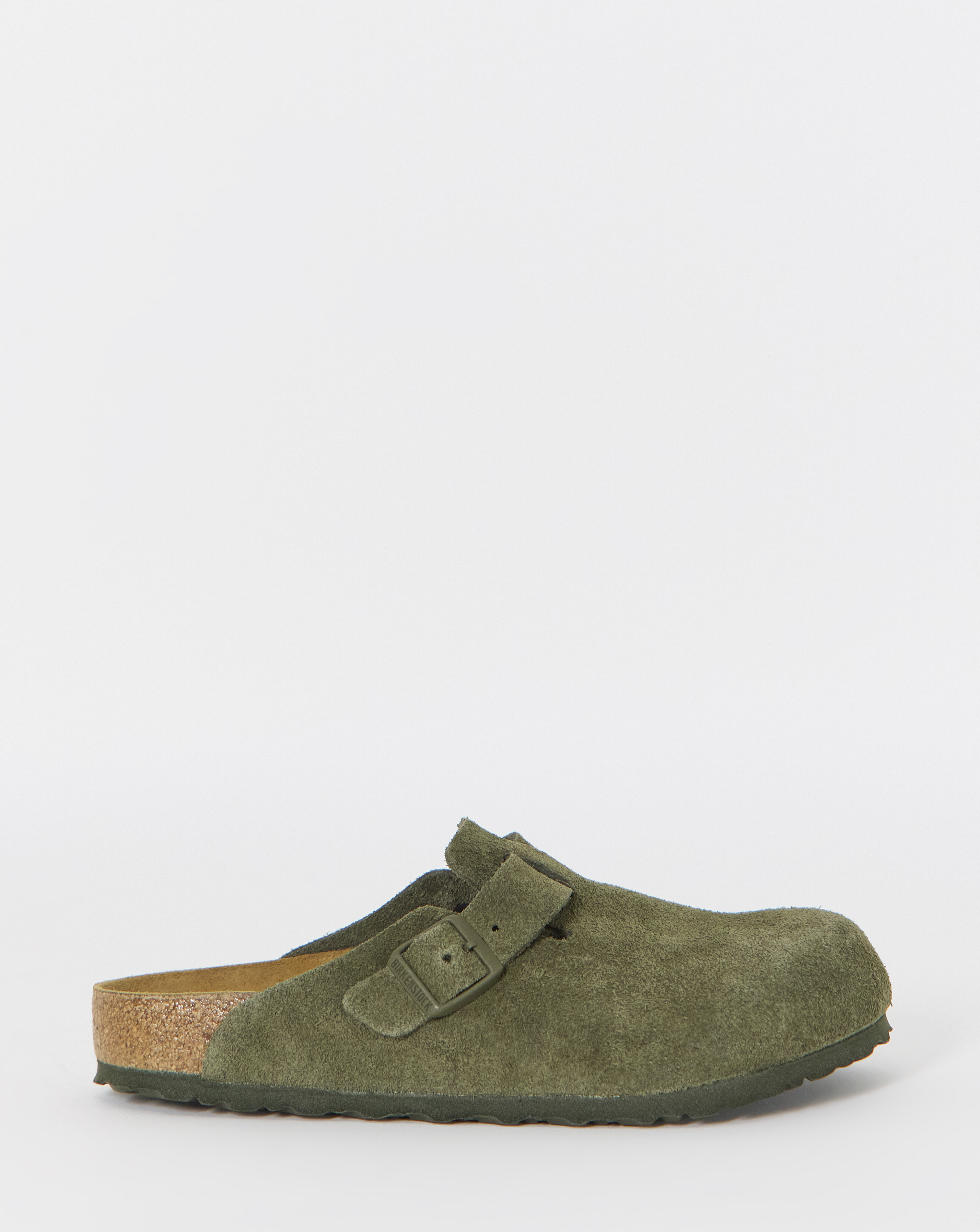Birkenstock Suede Boston Clogs - Thyme