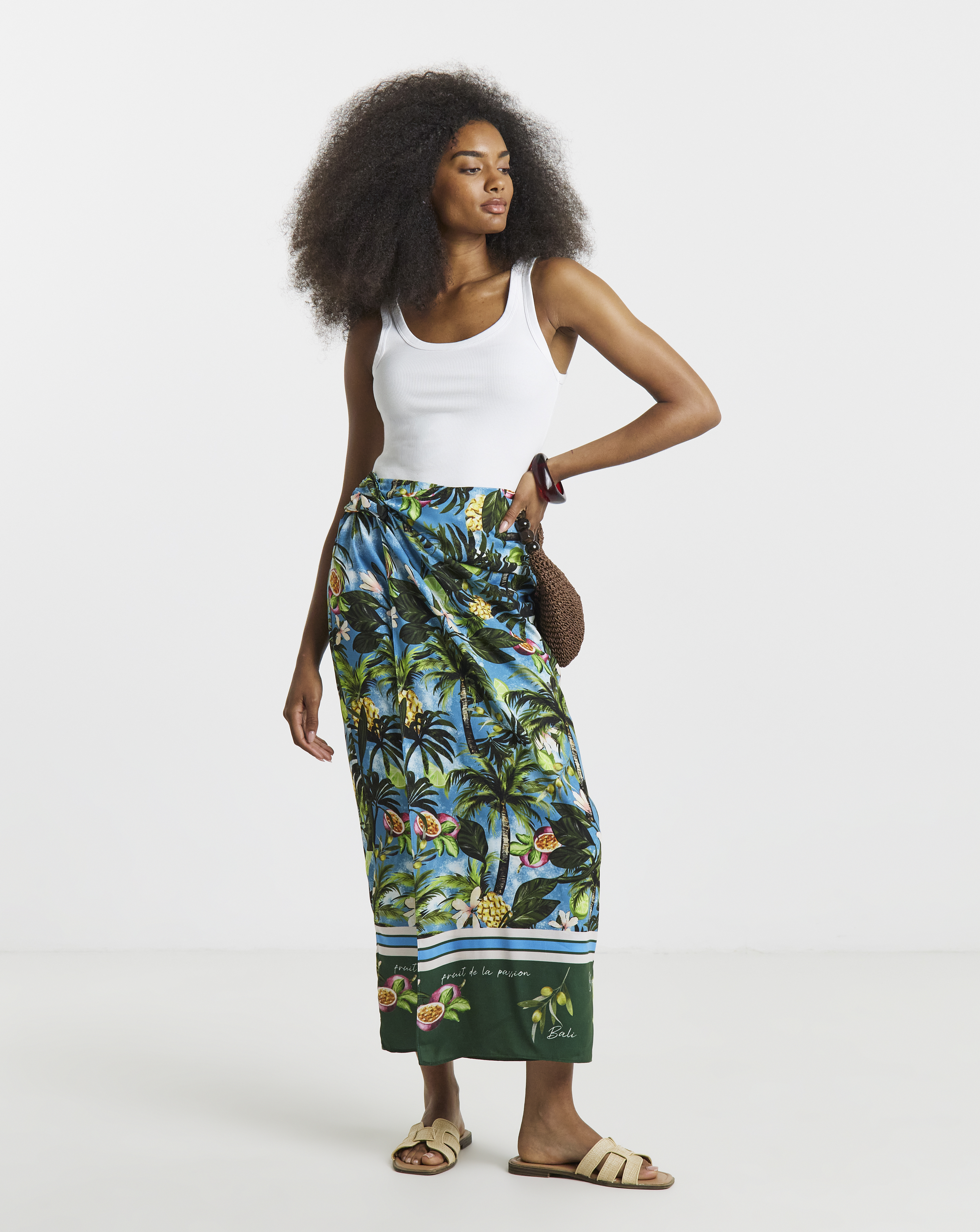 New In - Tie Knot Detail Midaxi Wrap Skirt