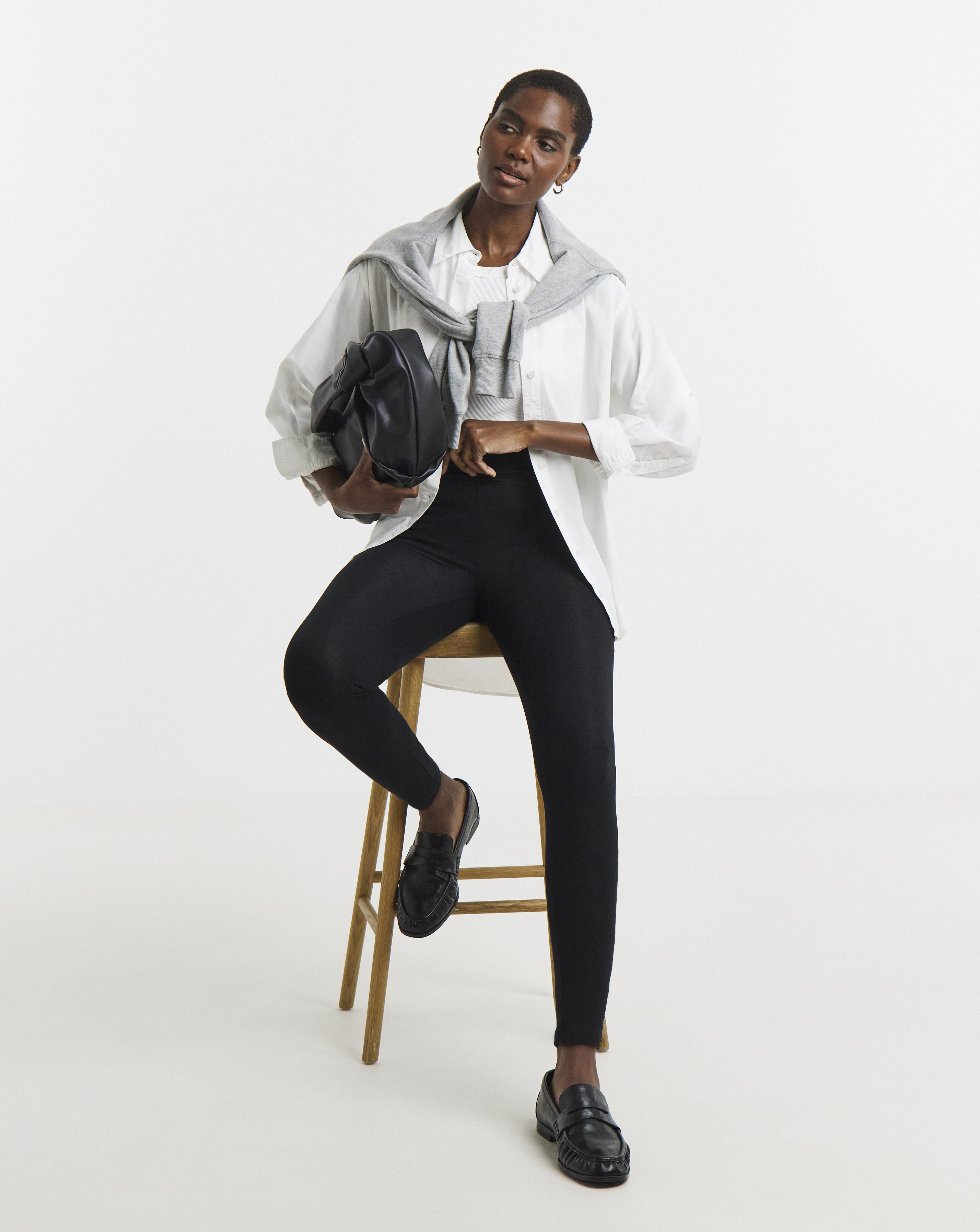Black Jersey High Waisted Leggings