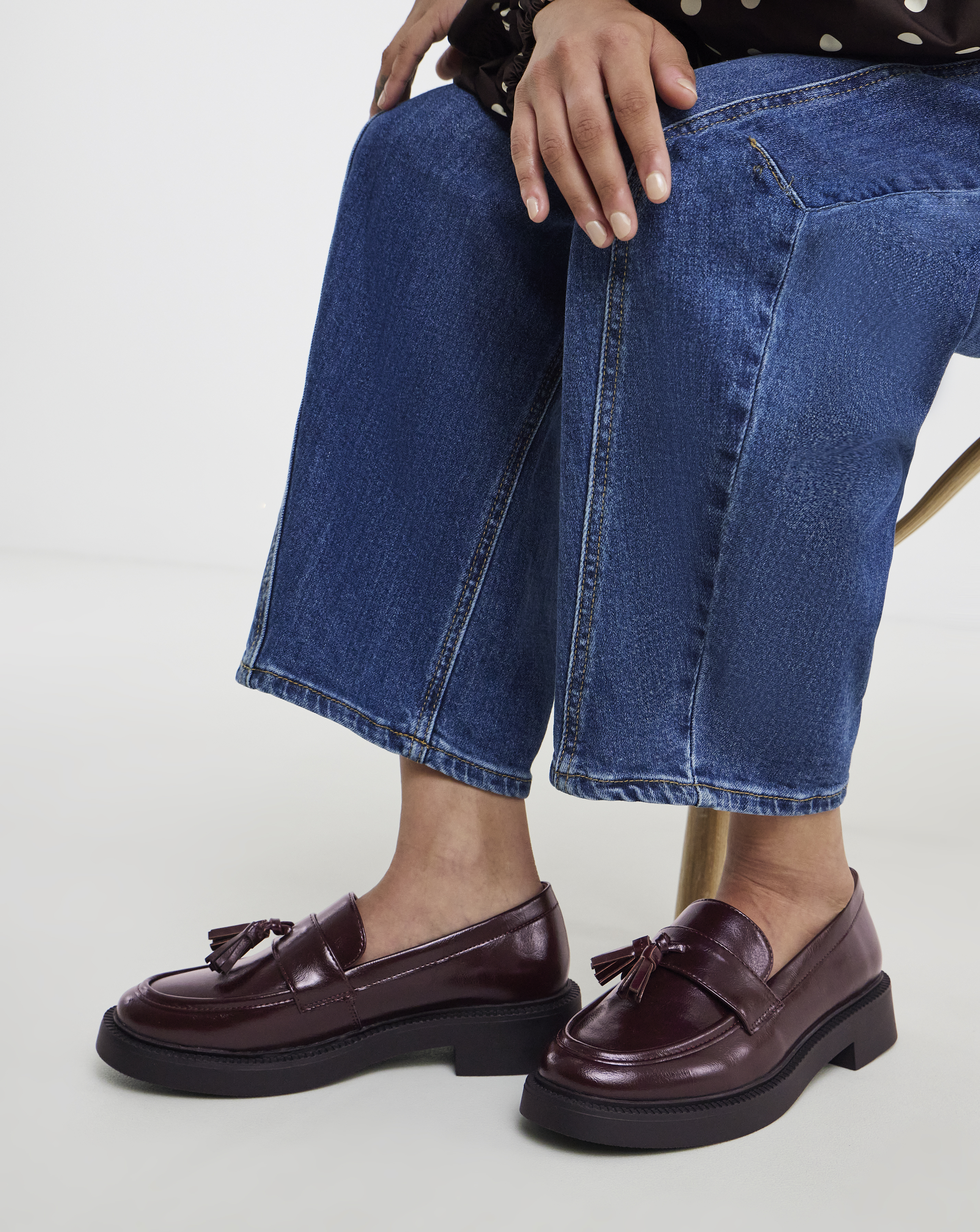 Madelyn Tassle Detail Loafer Shoes - Wide Fit (E)