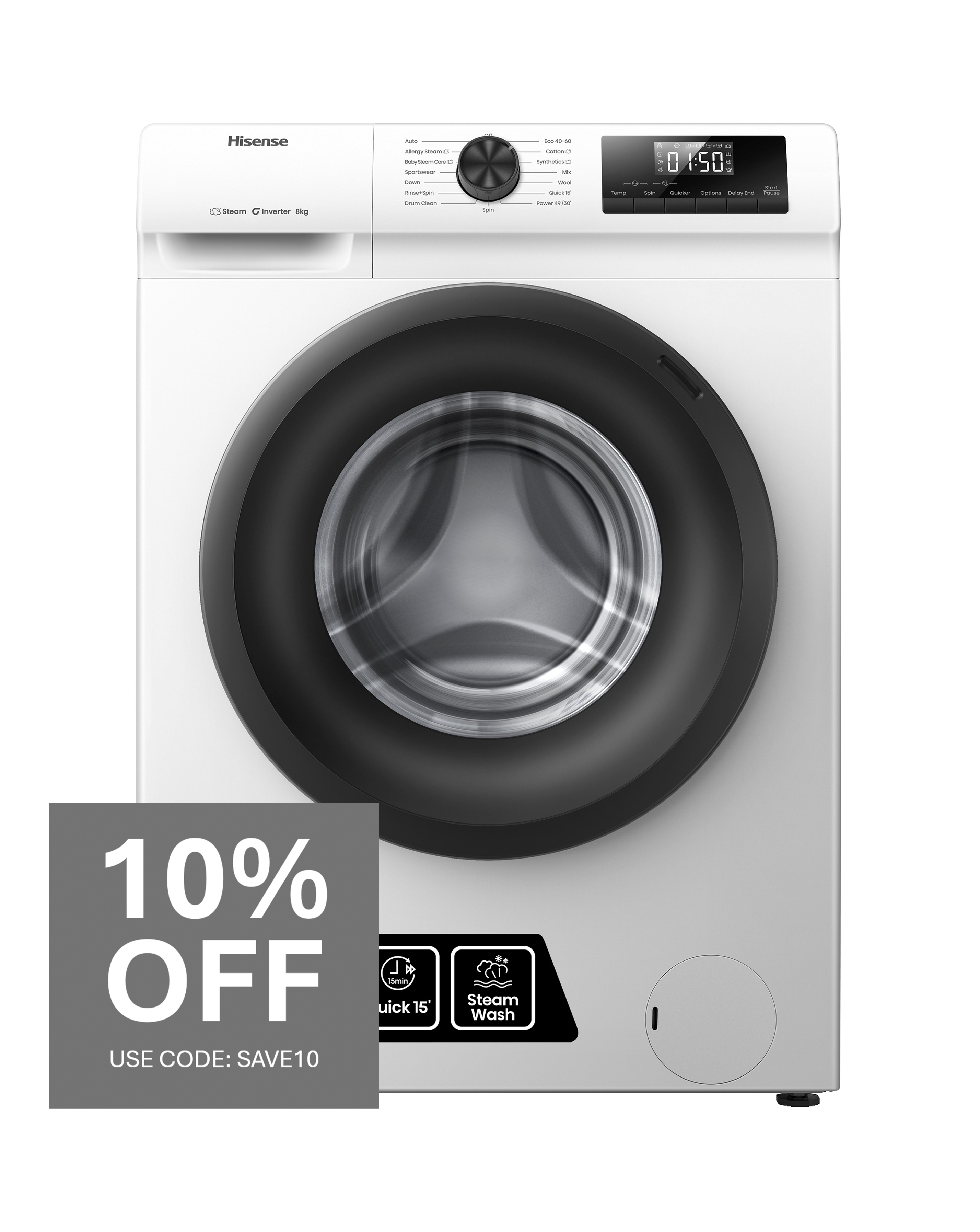 Hisense WF1Q8041BW 8kg Washing Machine