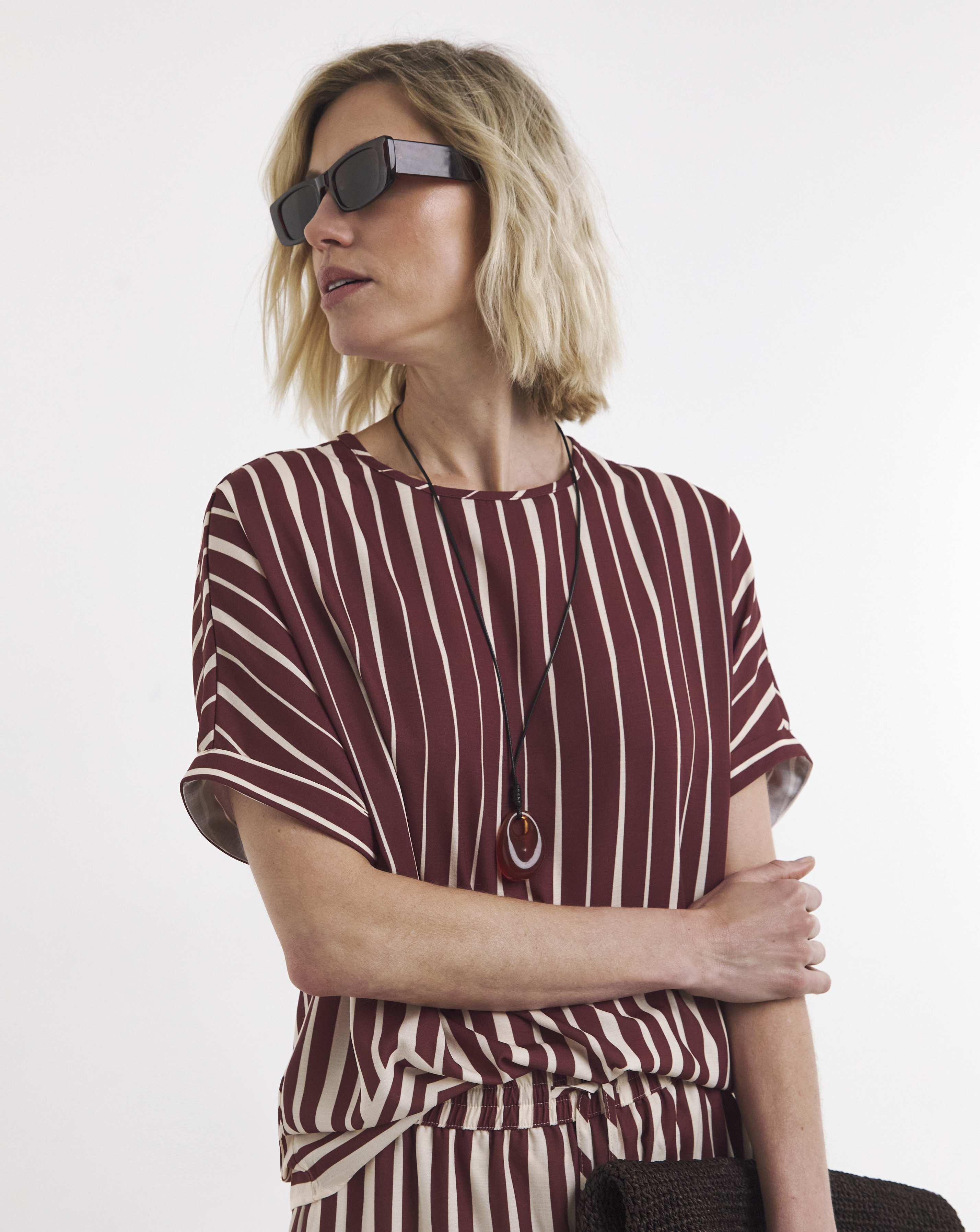 Stripe Border Print Boxy Top