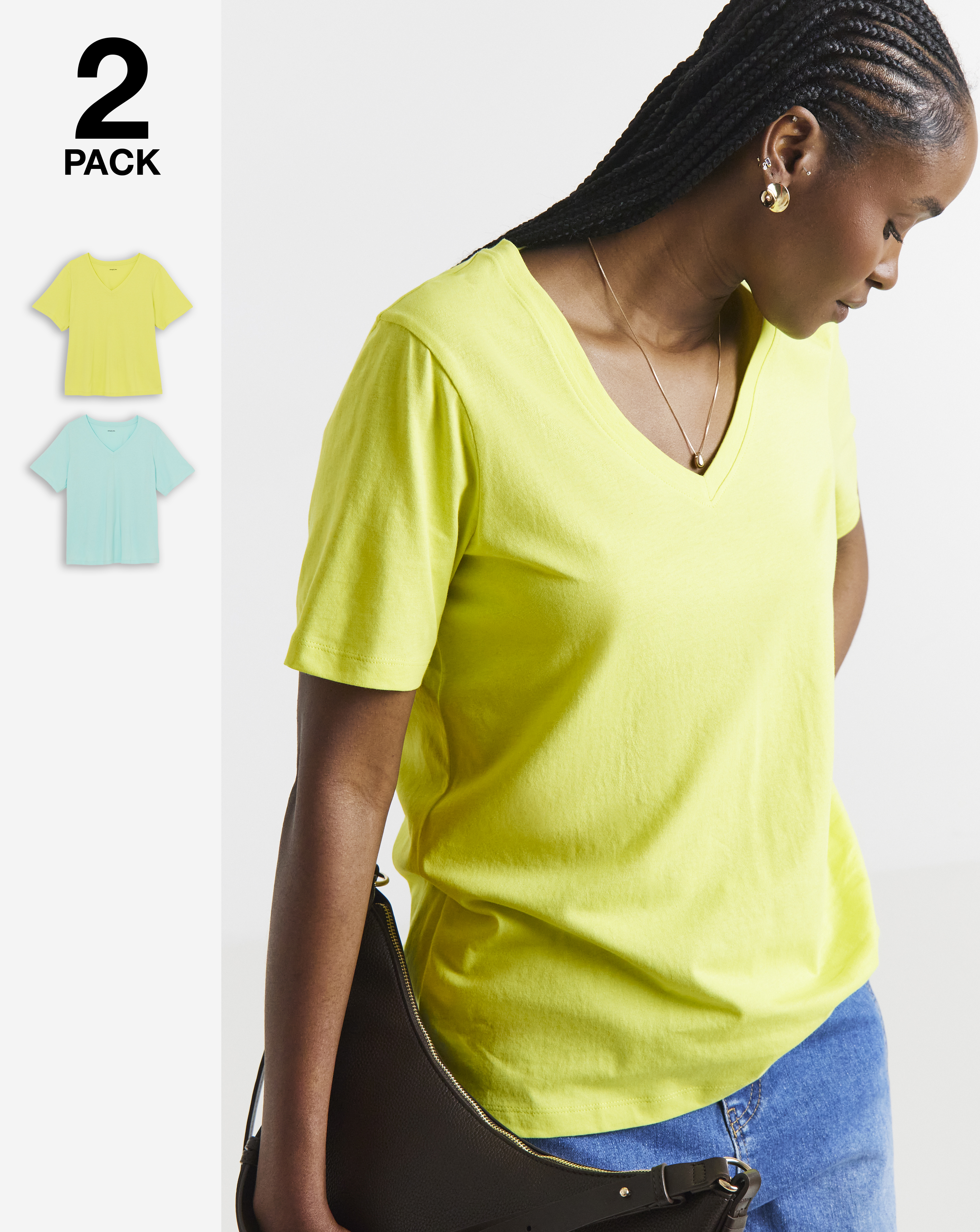 2 Pack V Neck T-Shirts