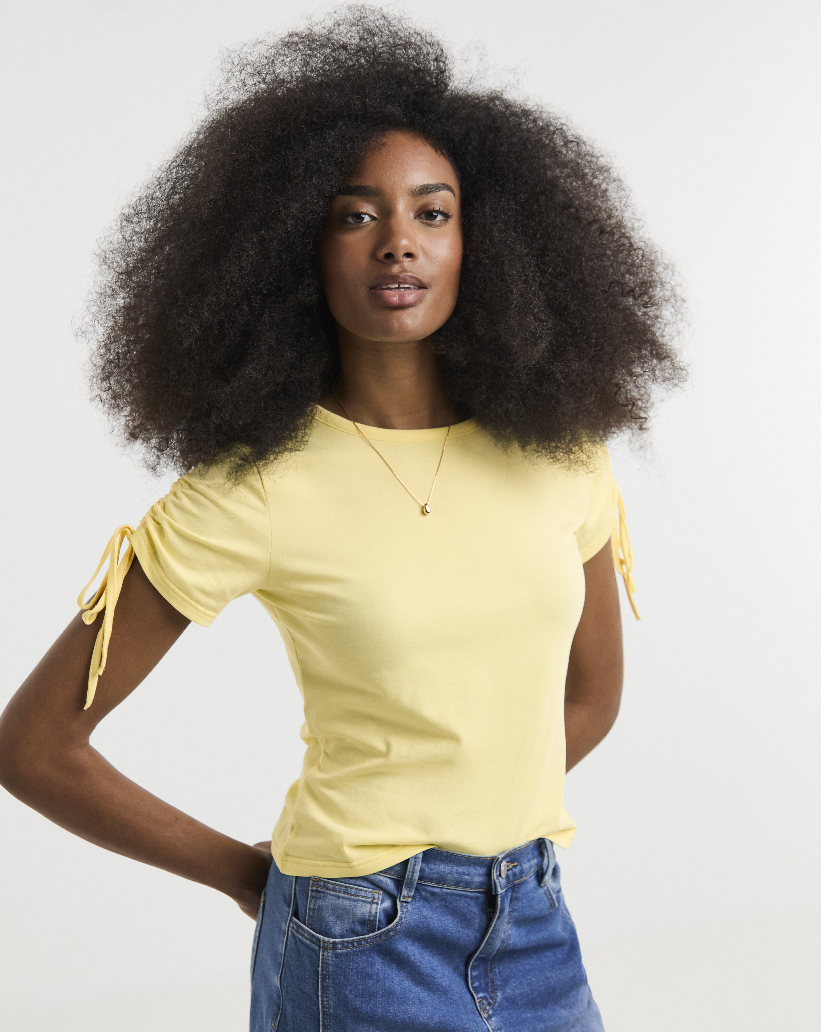 New In - Pieces Gruda Ss Roucing Jersey Tee