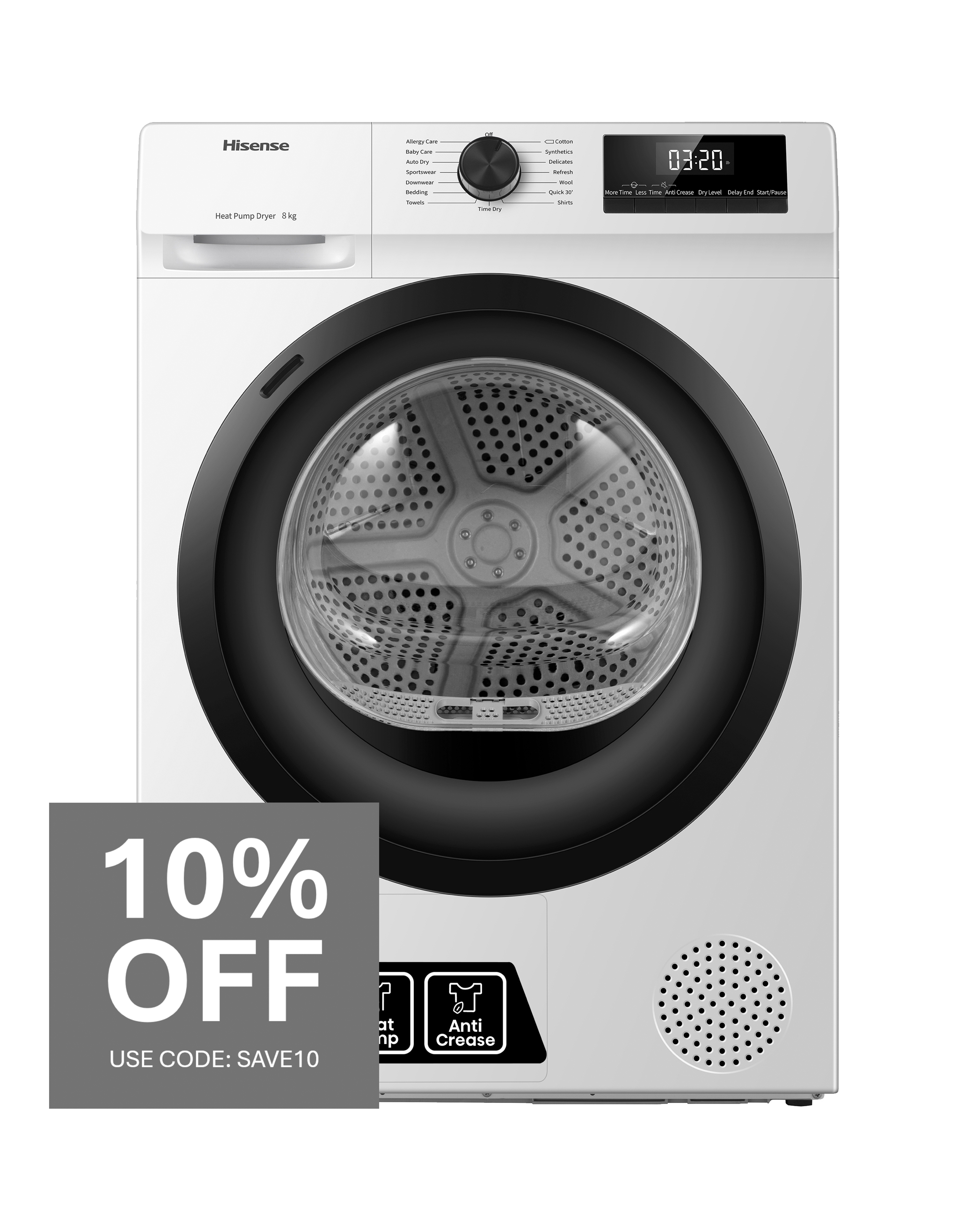 Hisense DH1Q802BW2 8kg Tumble Dryer
