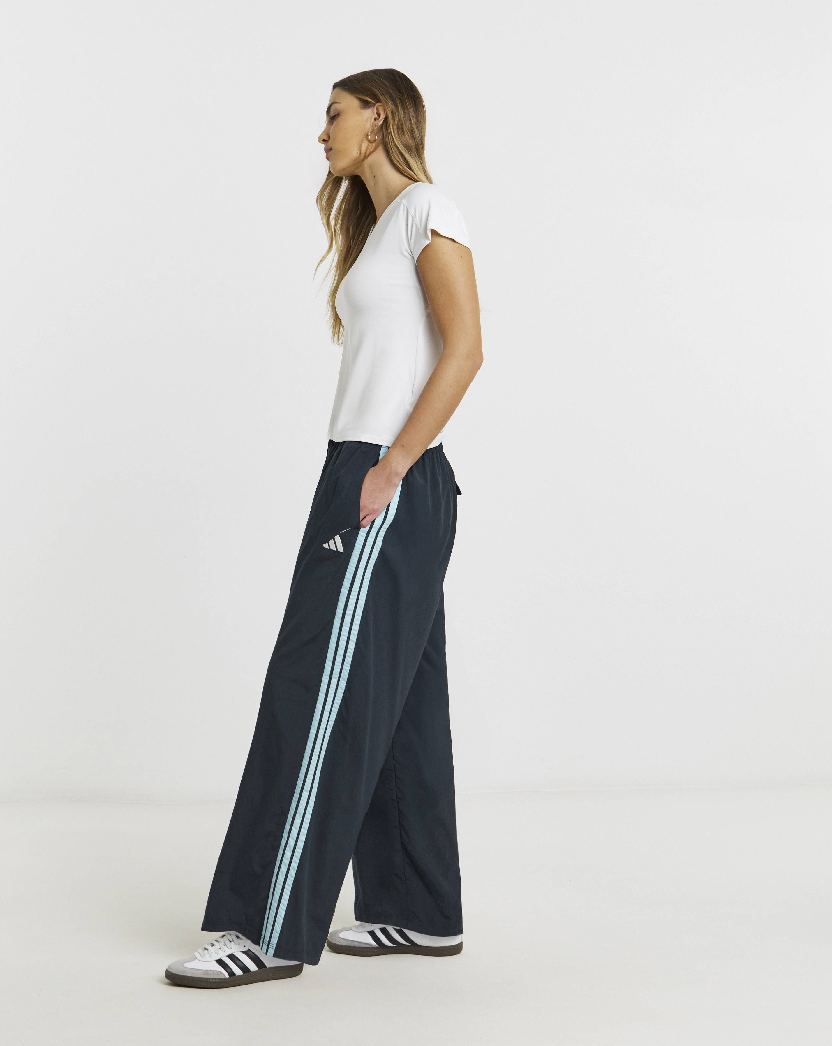 Adidas 3 Stripe Wide Leg Jogger