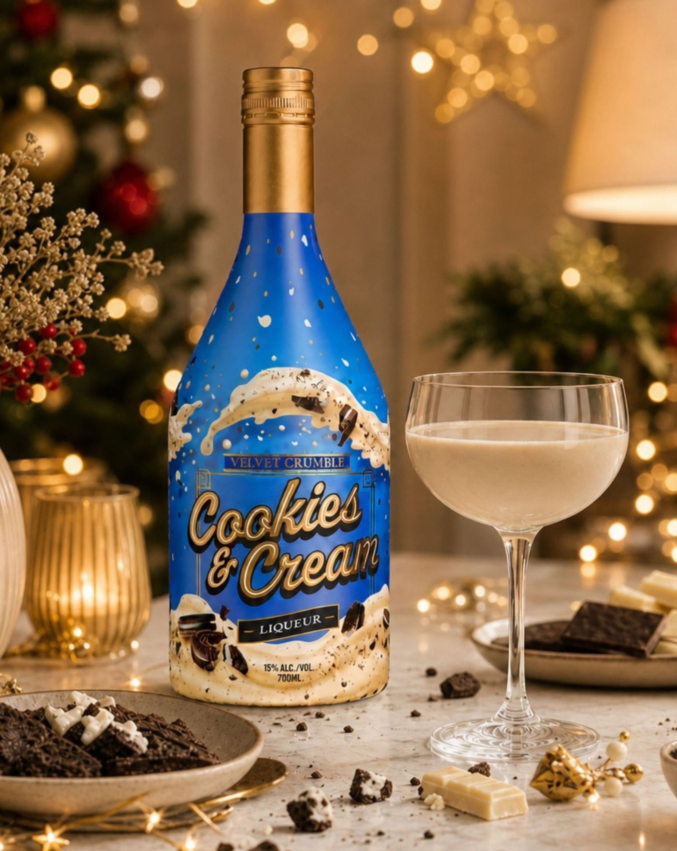 Velvet Crumble, Cookies & Cream Liqueur, 70cl, 15% ABV | Luxury Cookies & Cream Liqueur - Image 3