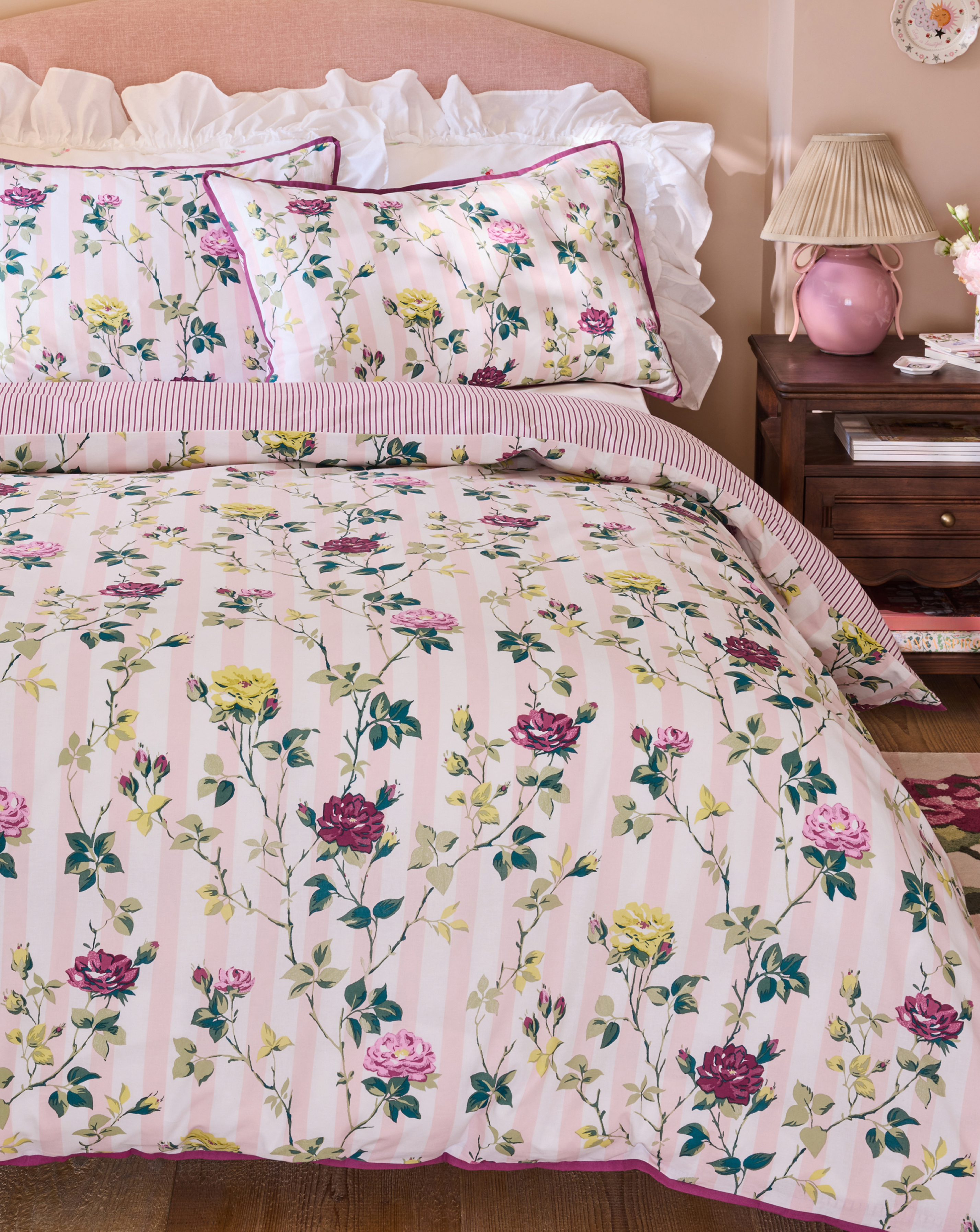 CK Climbing Rose Stripe Duvet Cover Set