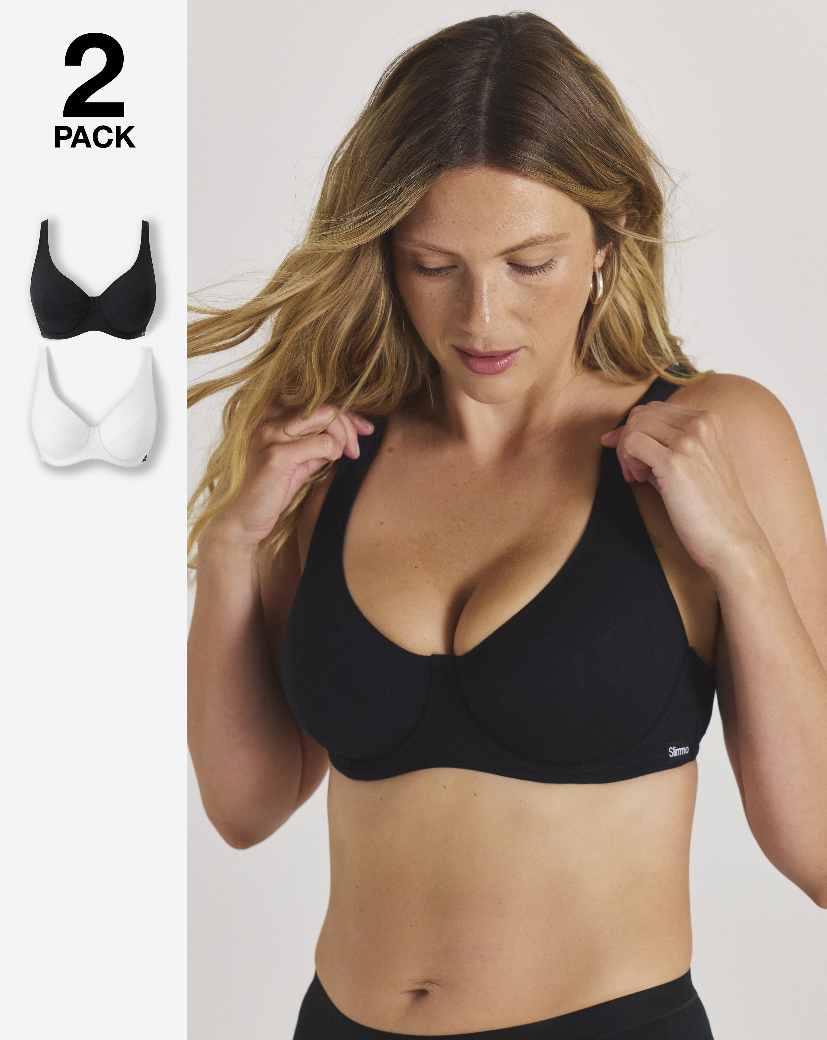 Slimma 2 Pack Cotton Full Cup Bras
