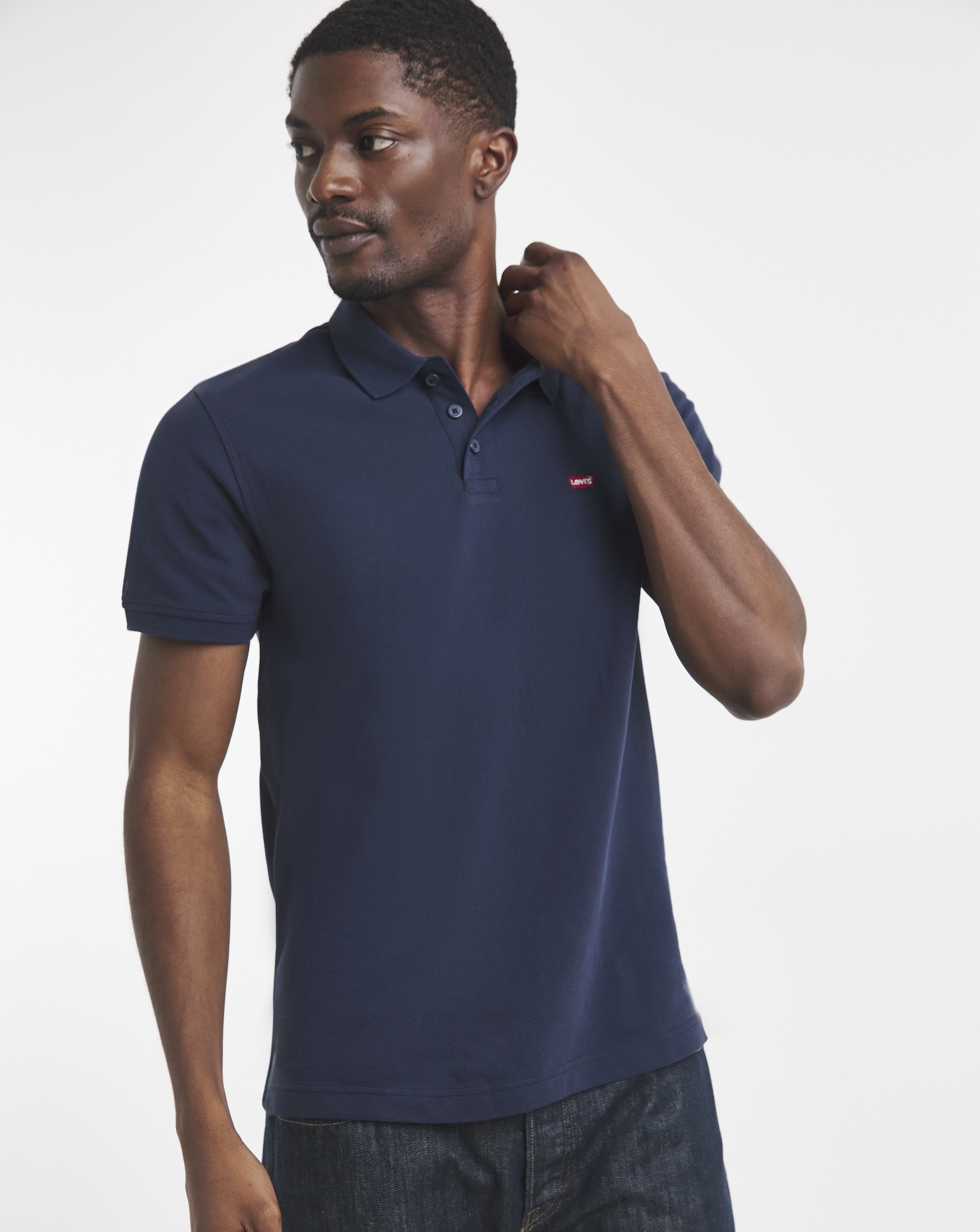 Levi's Navy Short Sleeve Housemark Pique Polo - 5XL
