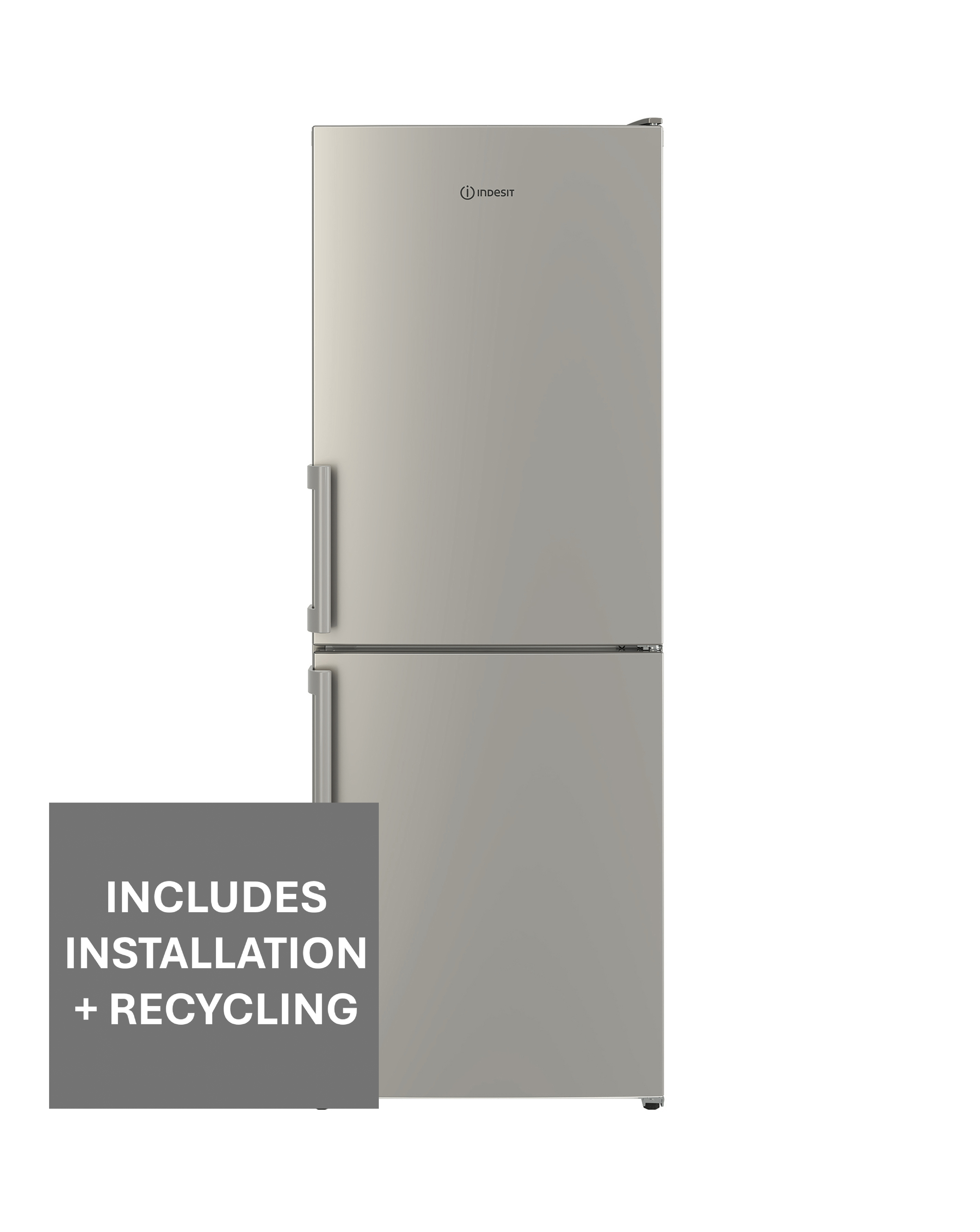 Indesit IB55 532 S UK Combi Fridge Freezer Silver + Install