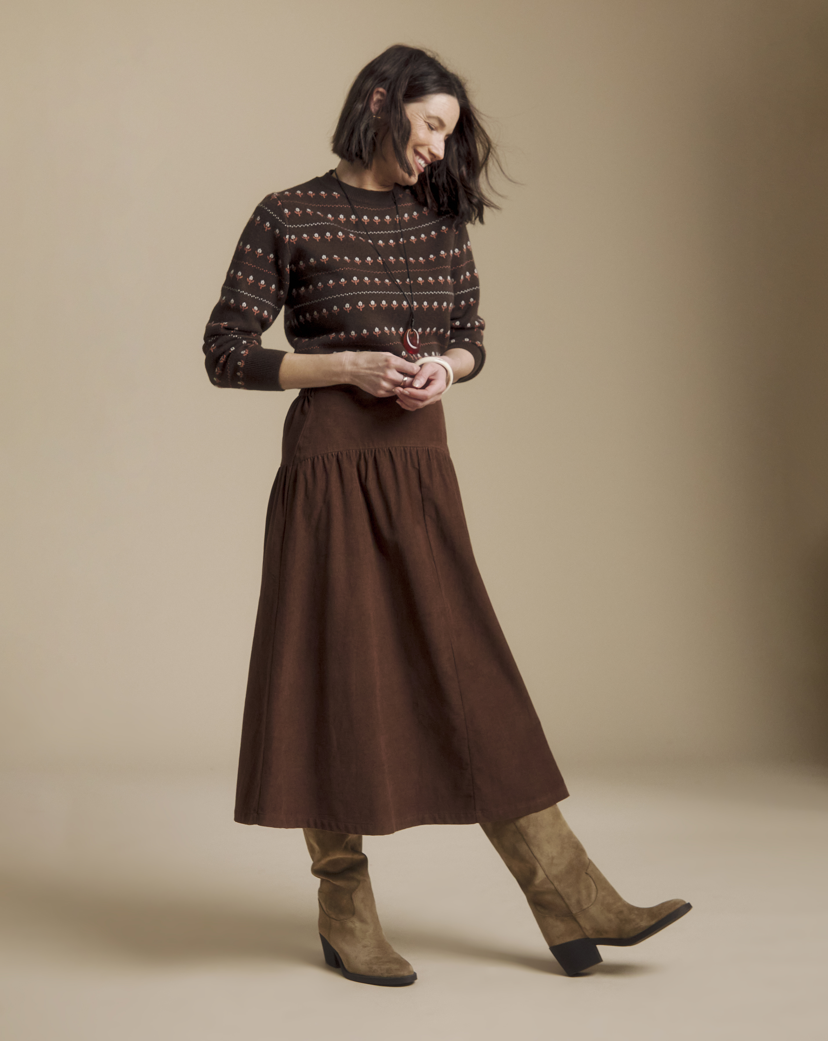 Julipa Cord Midi Skirt