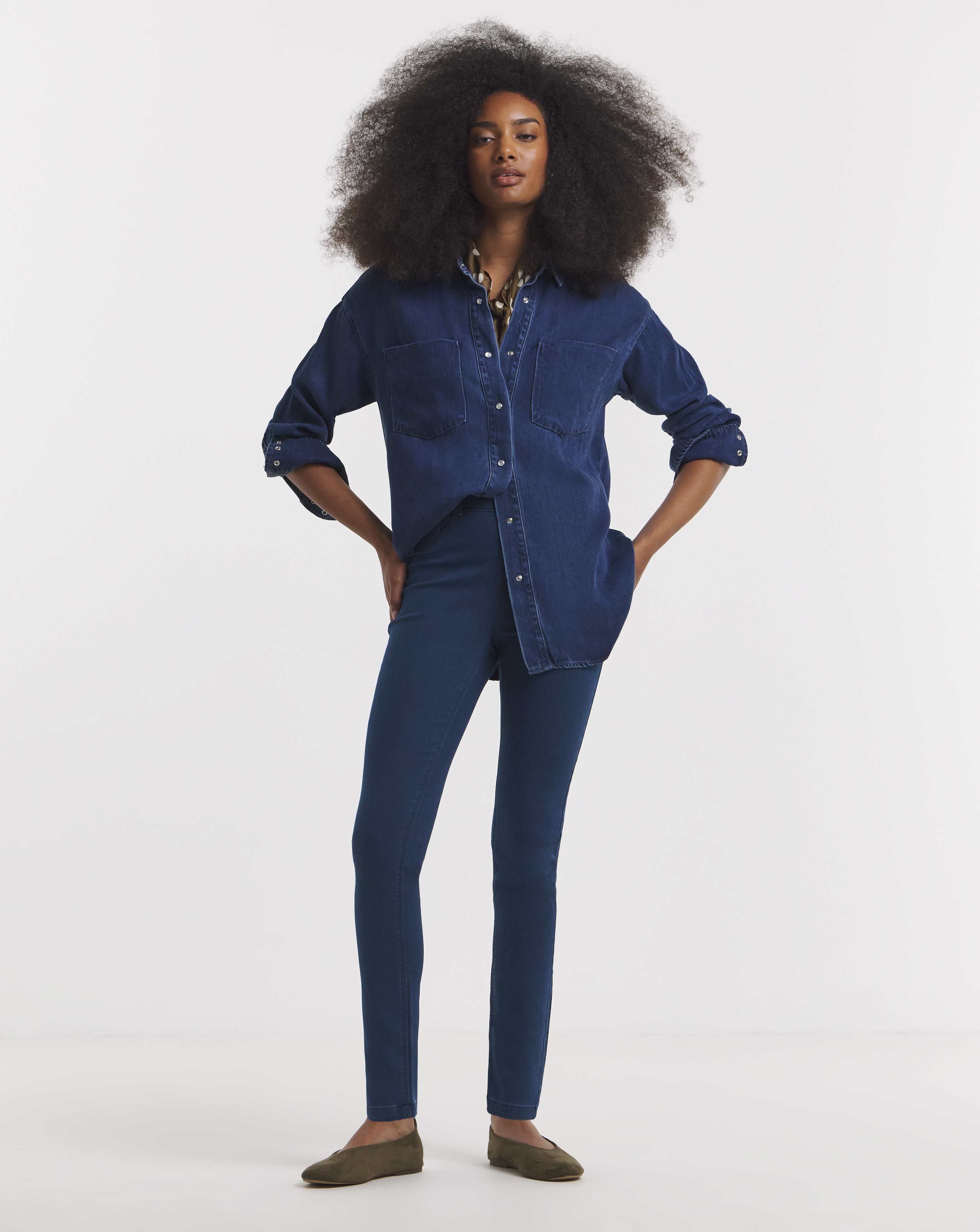 Dark Blue Slim Pull On Jeggings