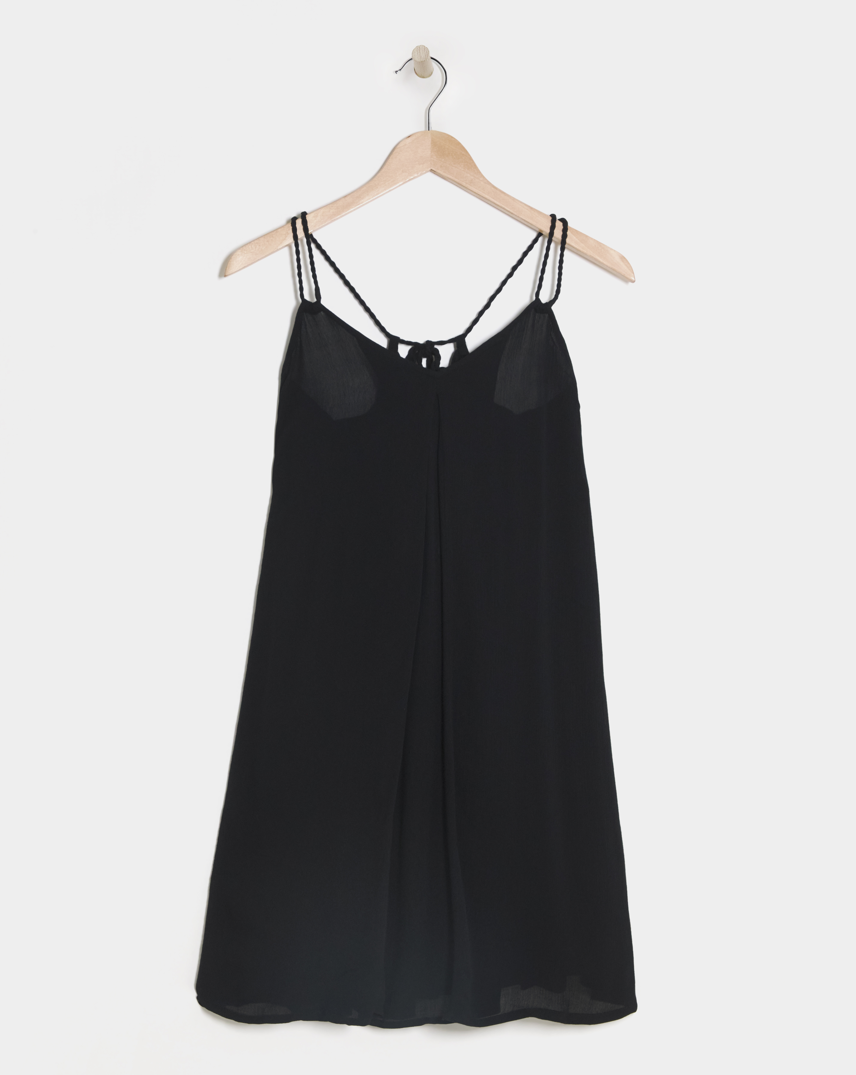 Beach to Beach Black Strappy Mini Beach Dress
