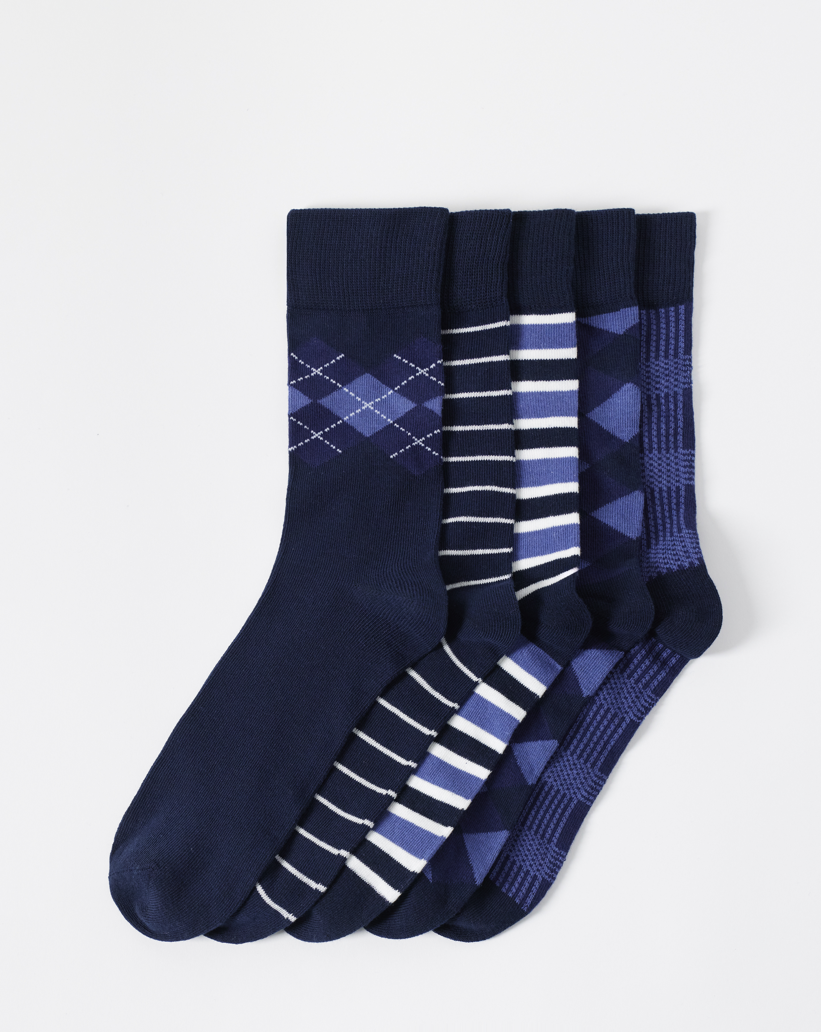 New In - 5 Pack Argyle Mix Ankle Socks