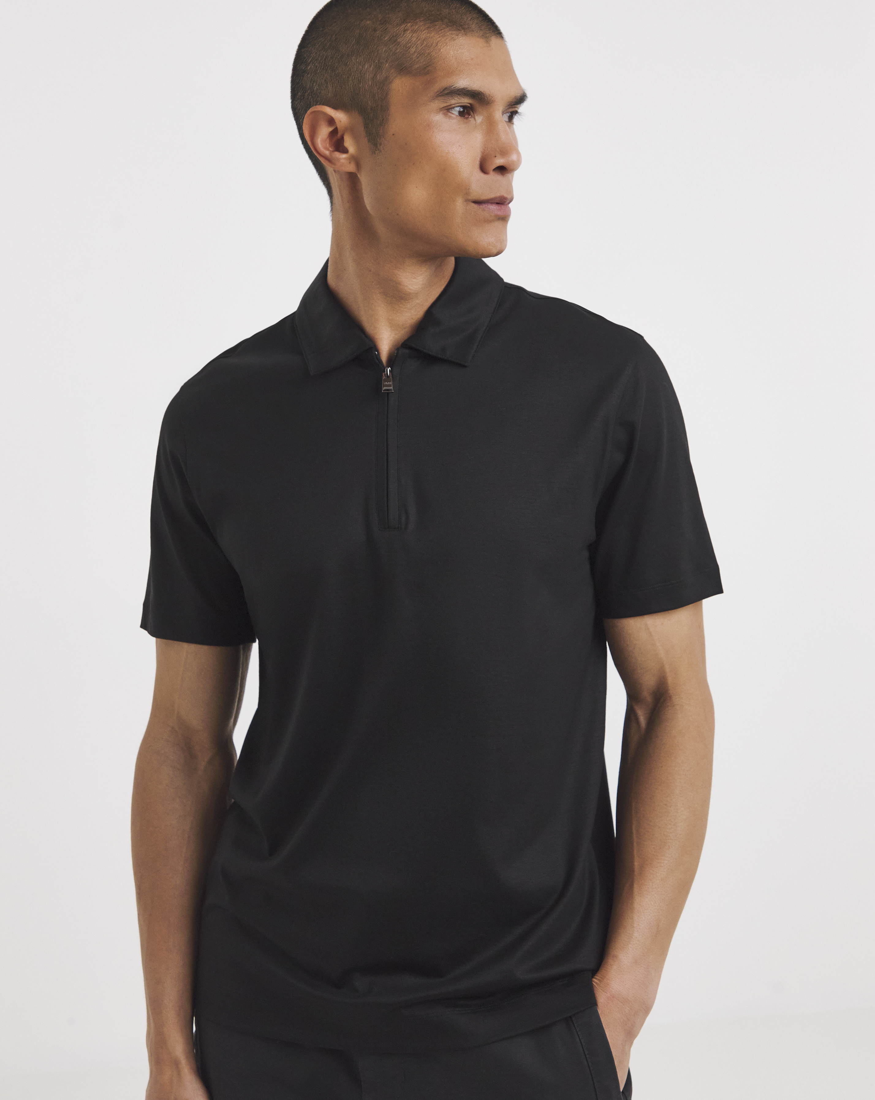 BOSS Paras Jersey Zip Neck Polo