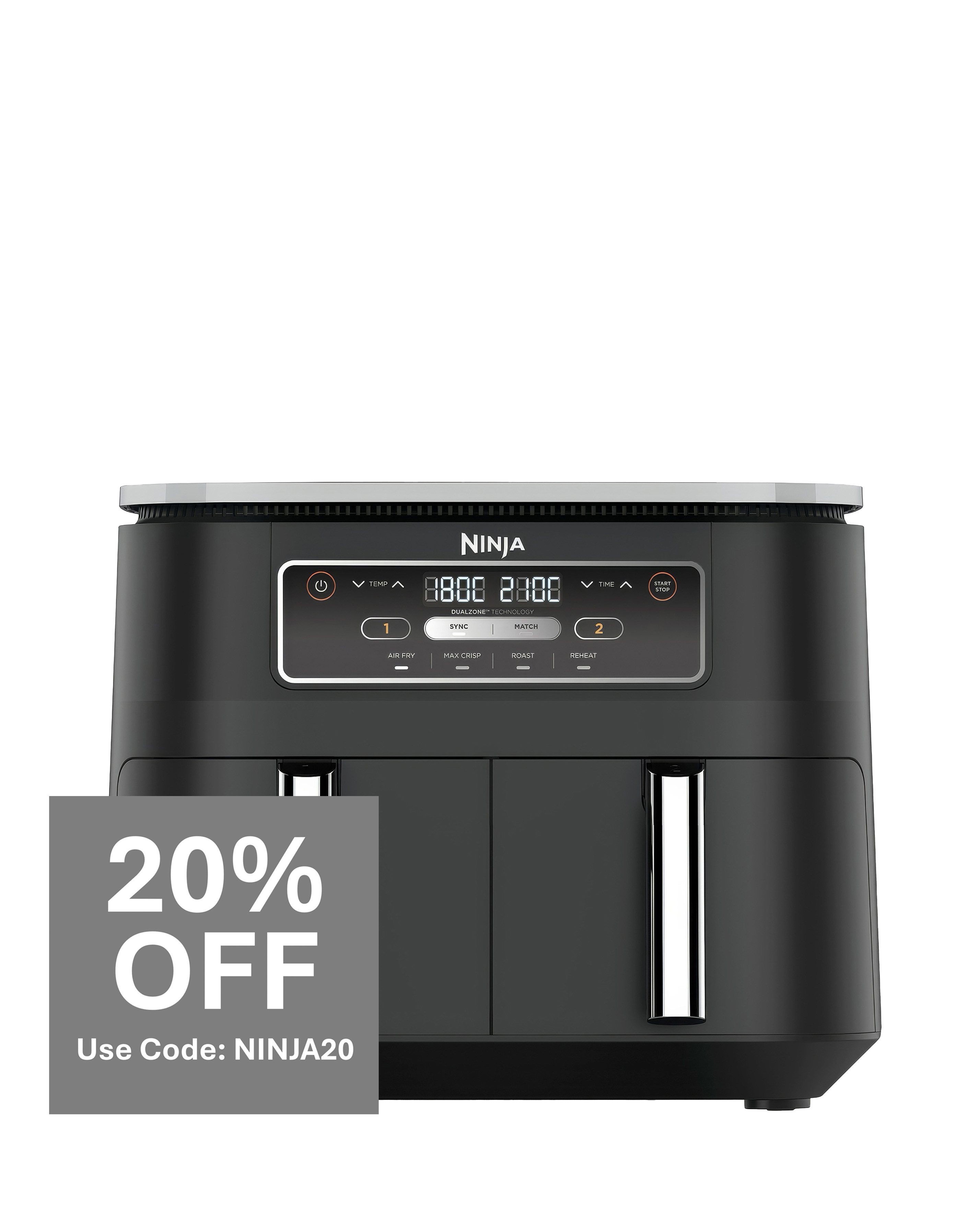 Ninja Foodi 4-in-1 Dual Zone Air Fryer 7.6L