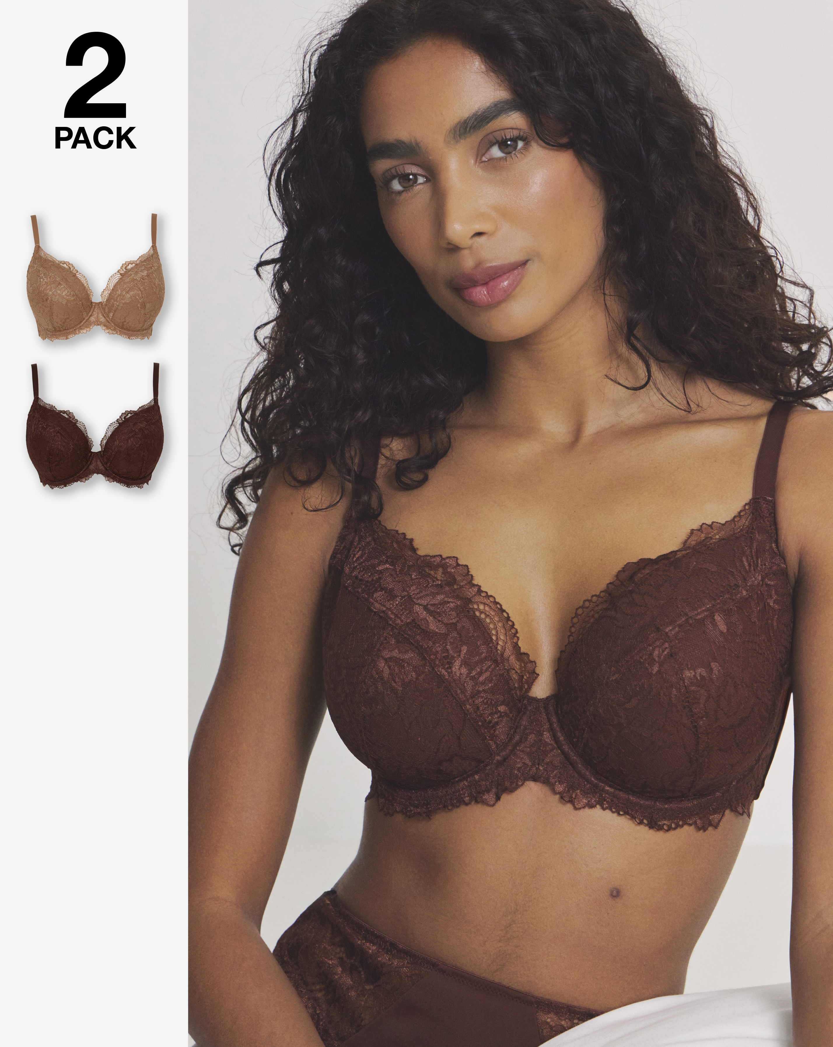 New In - 2 Pack Ella Plunge Wired Bras