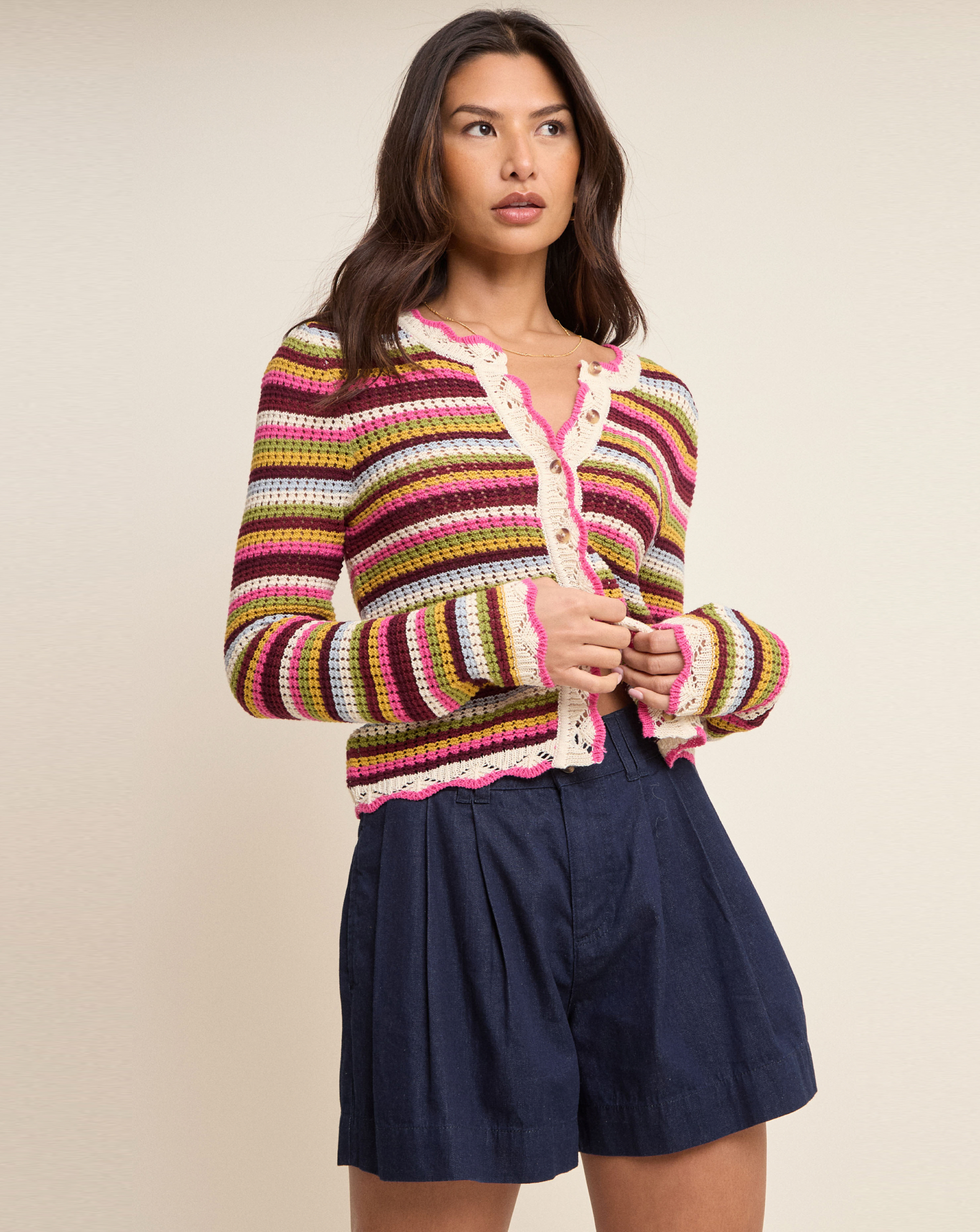 Nobody's Child Mock Crochet Cardigan