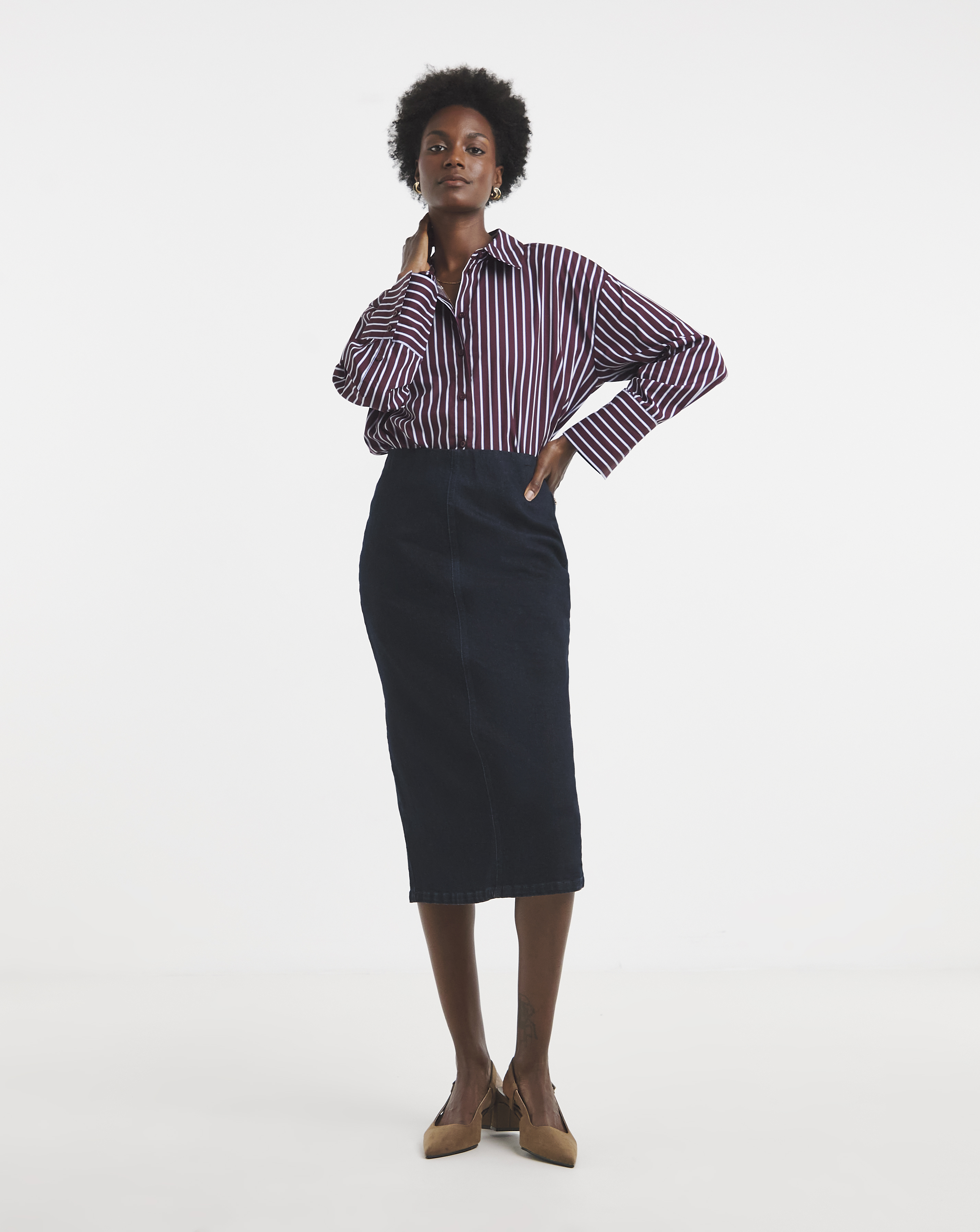 New In - Indigo Smart Denim Pencil Skirt