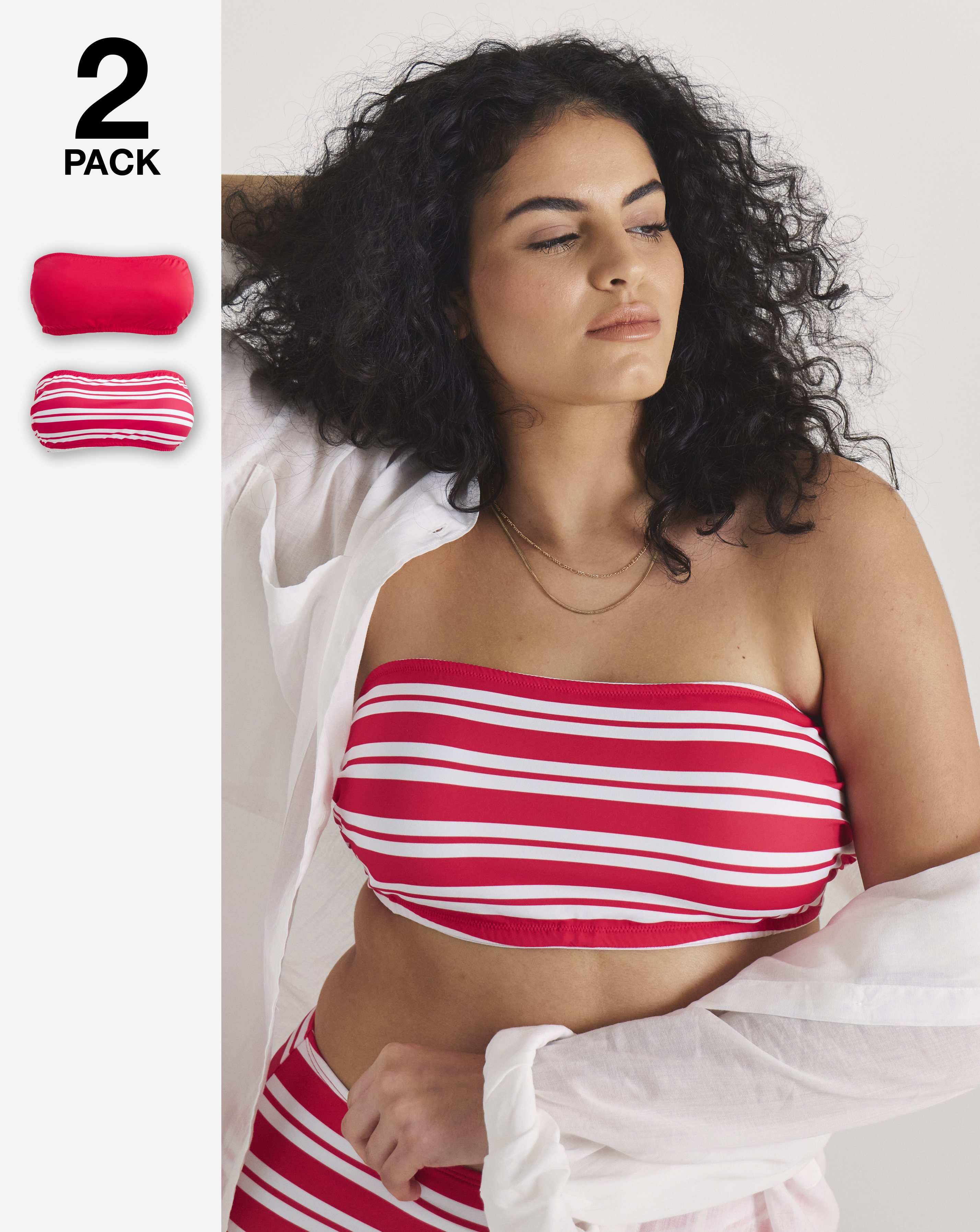 2 Pack Value Bandeau Bikini Tops