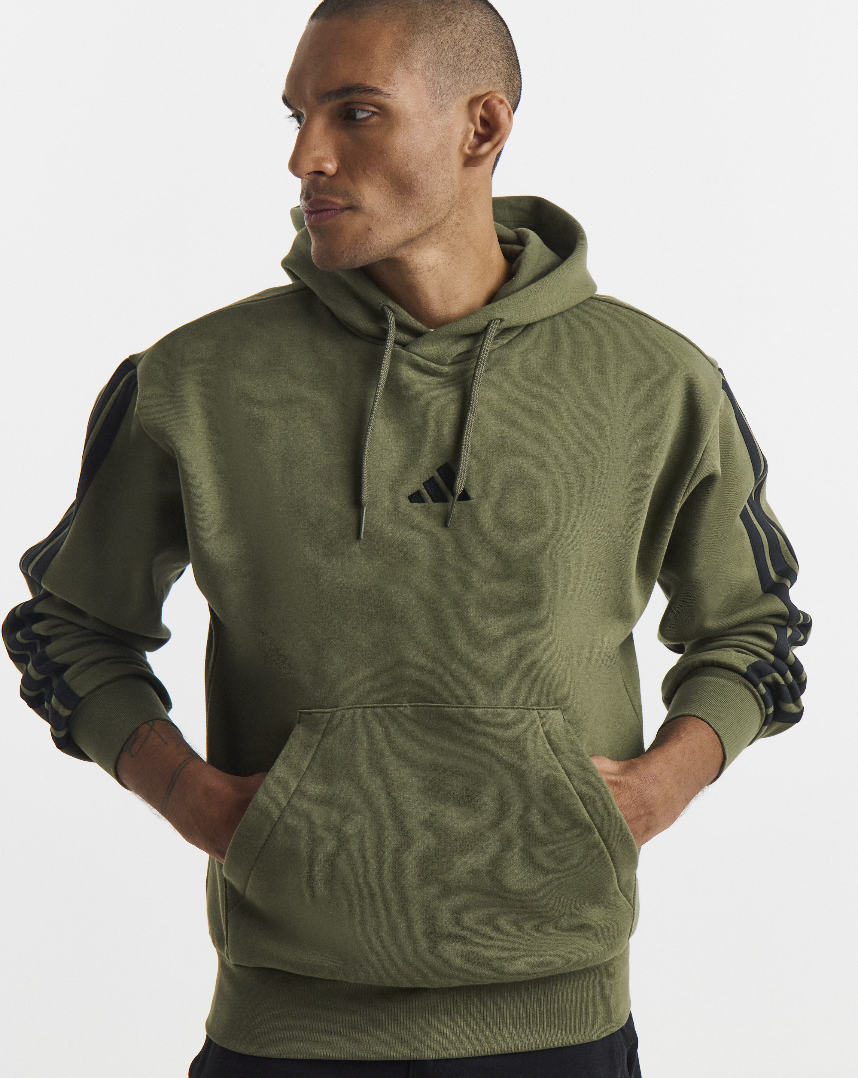 adidas 3 Stripes Fleece Hoodie