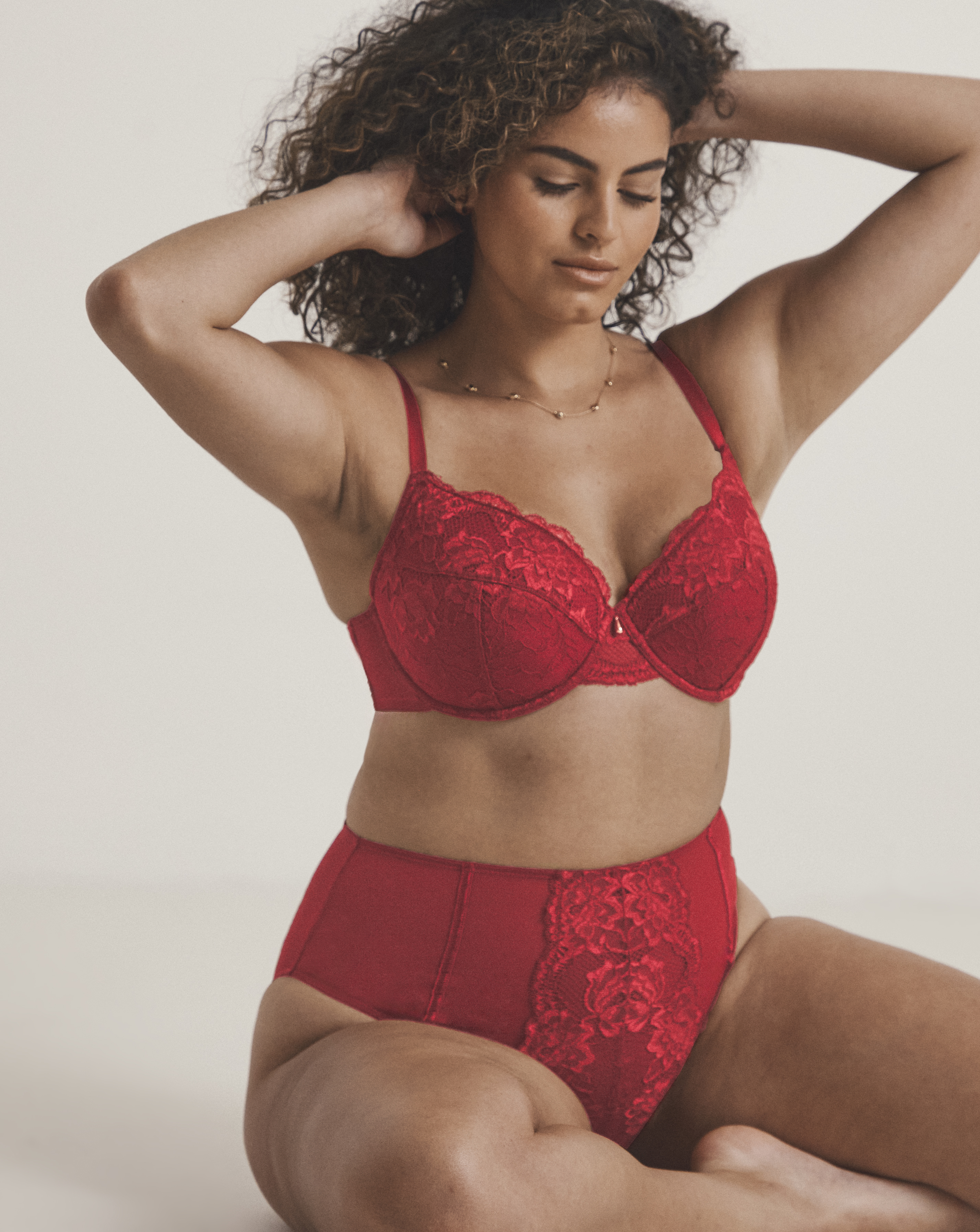 Pretty Secrets Lace Full Brief Knickers Dark Red