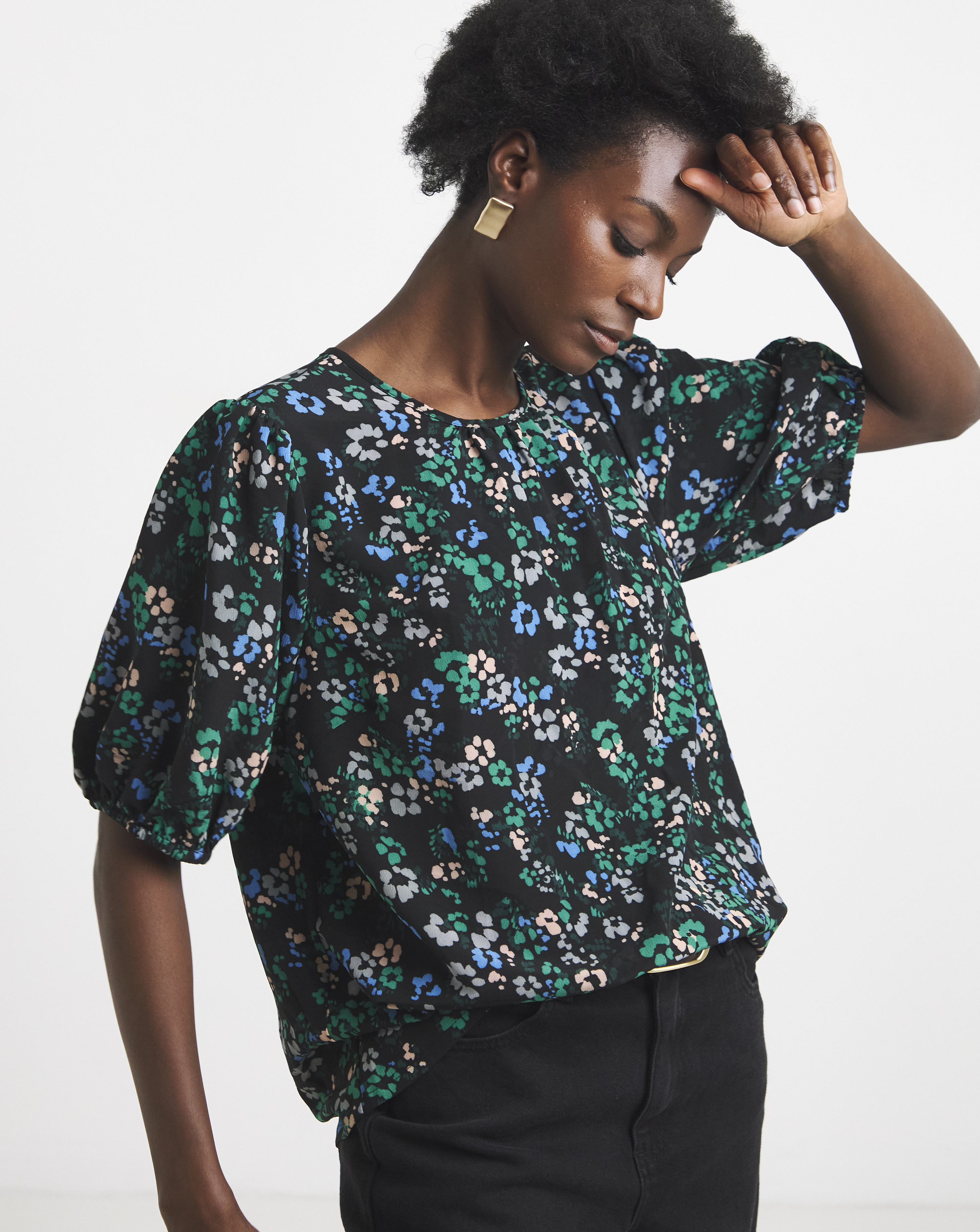 New In - Floral Print Puff Sleeve Top