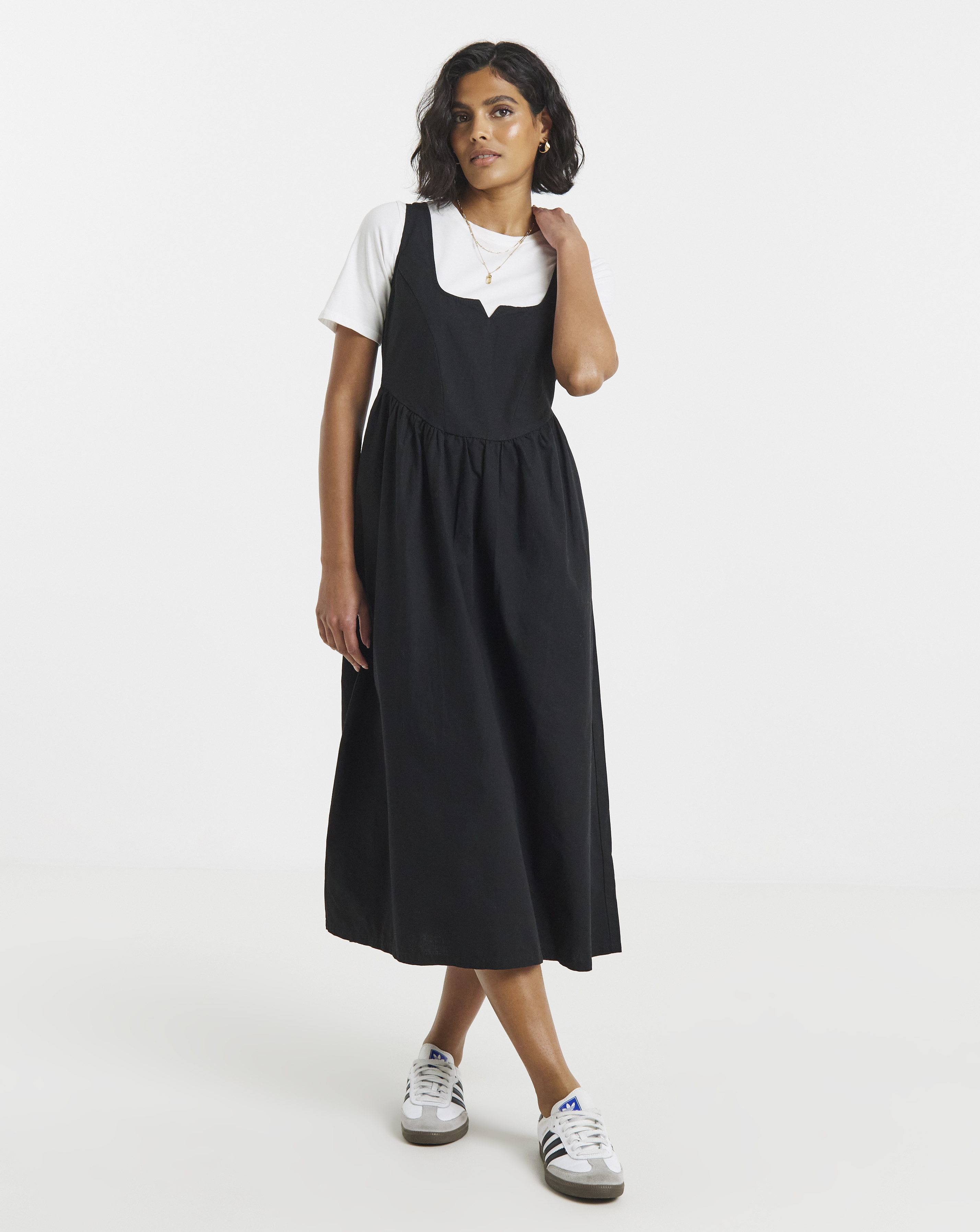 Simply Be - Women's Black Seamed Detail Utility Midi Dress - Size 14 - Black