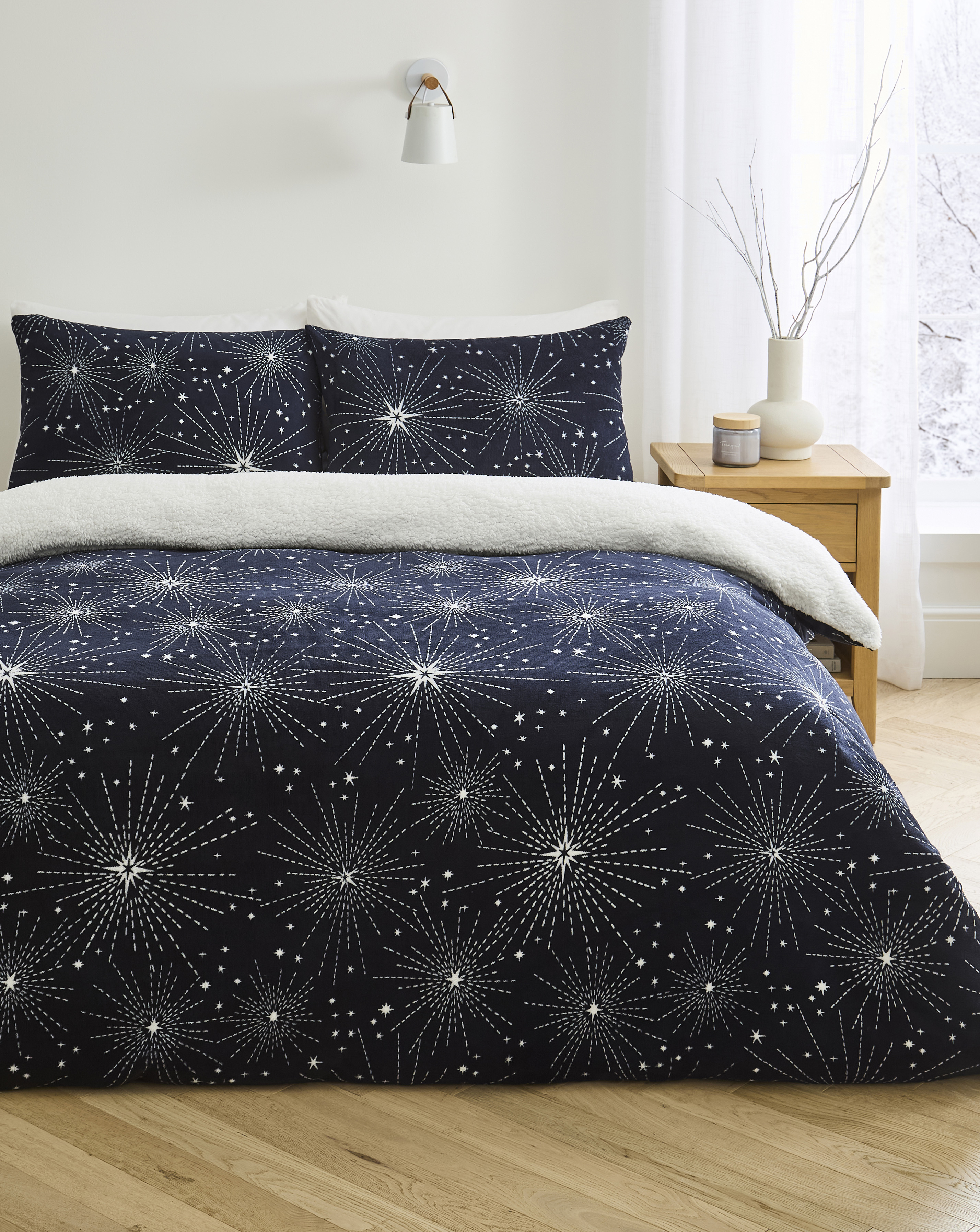 Winter Star Fleece Duvet Cover Set