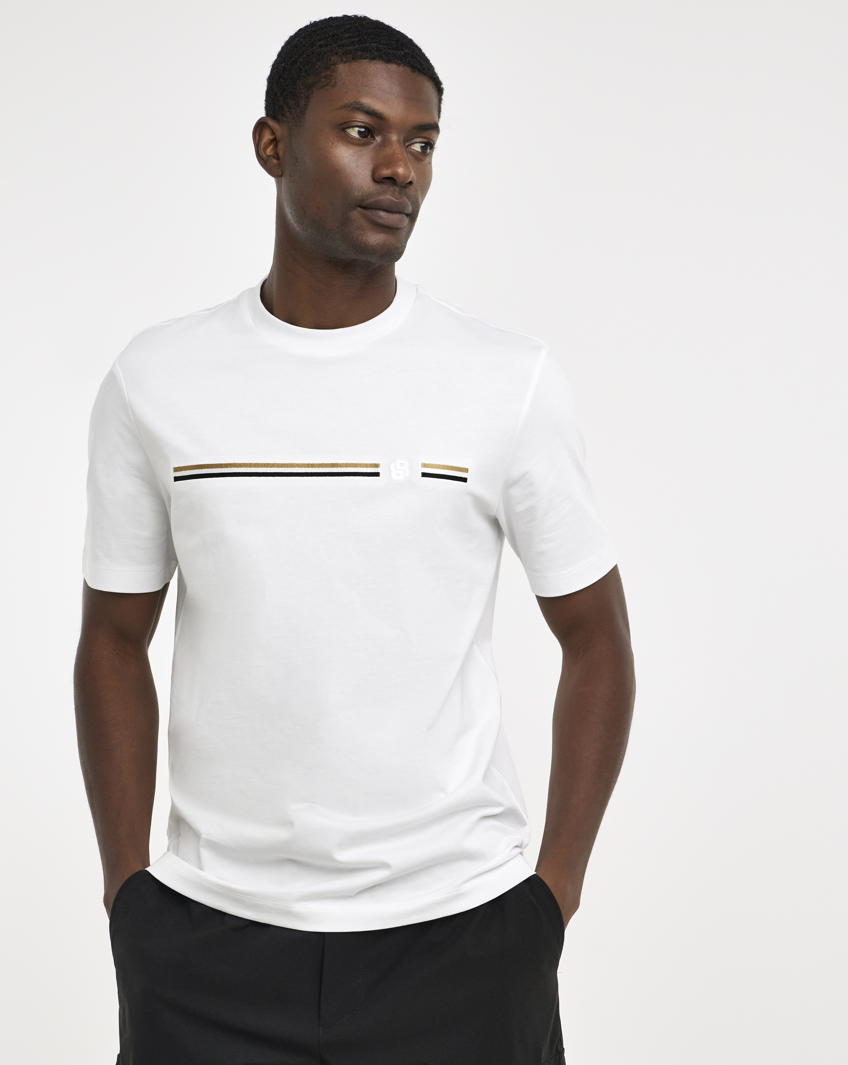 BOSS Stripe Logo T-Shirt - White
