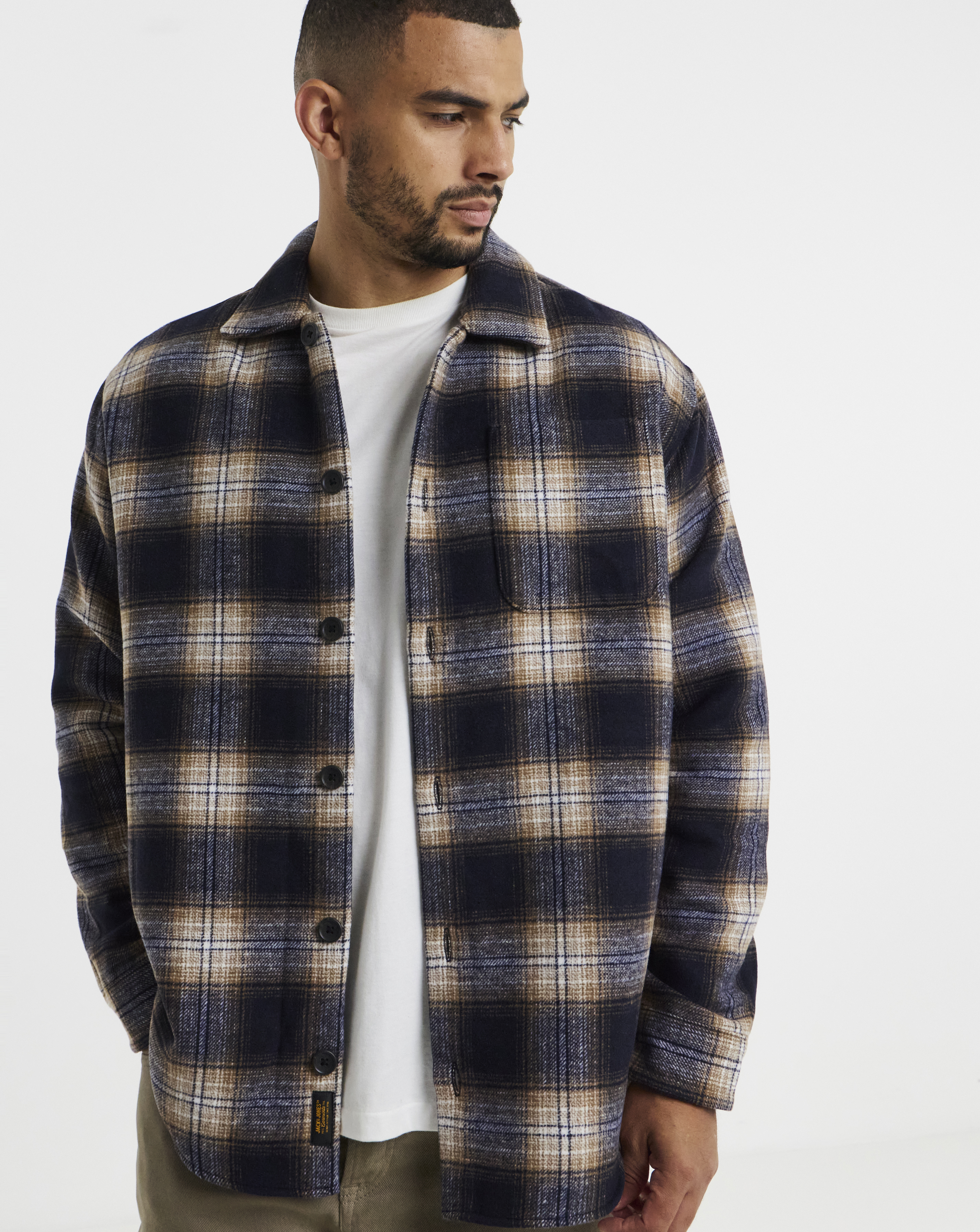 Jack & Jones - Men's - Soho Ollie Overshirt - 2XL - Navy Check