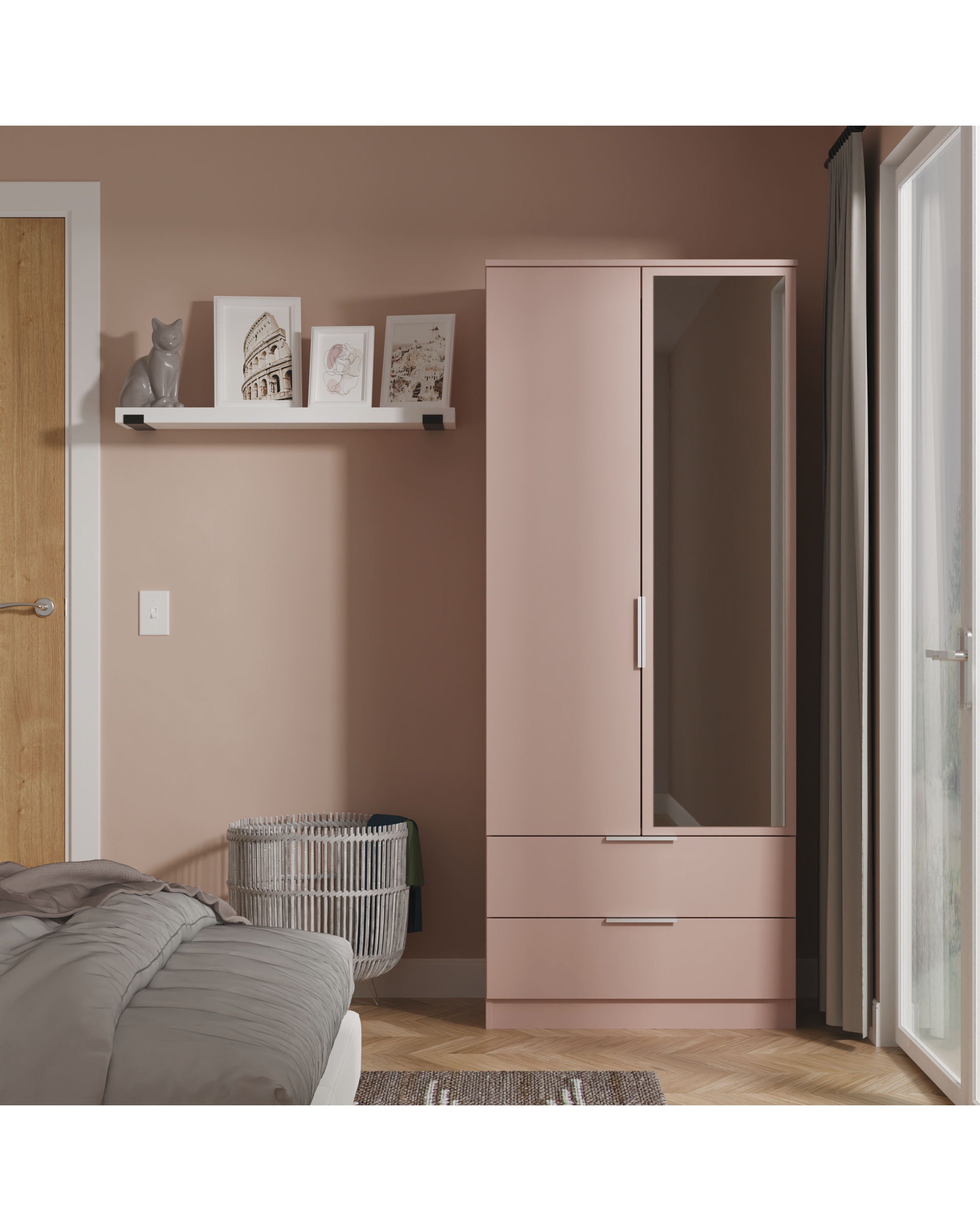 Humber 2 Door 2 Drawer Mirrored Robe